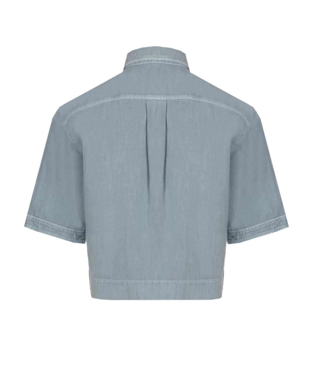 BRUNELLO CUCINELLI Голубая хлопковая рубашка, фото 2