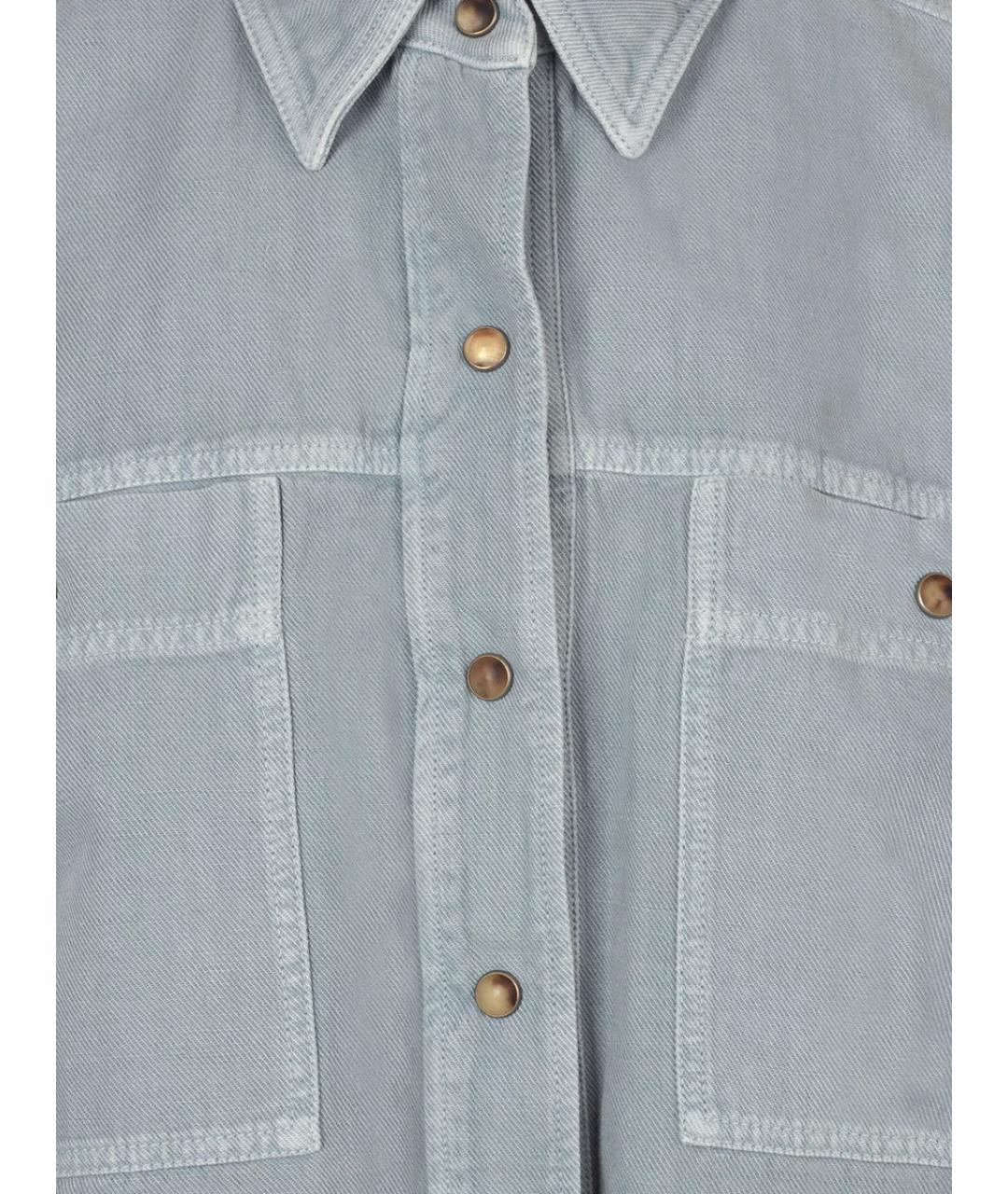 BRUNELLO CUCINELLI Голубая хлопковая рубашка, фото 3