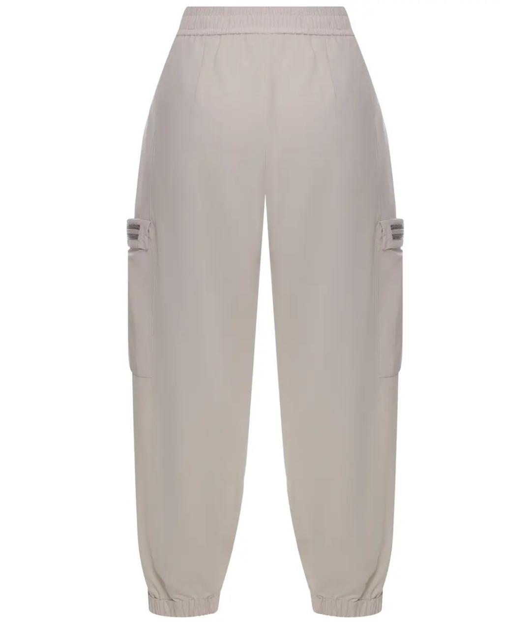 BRUNELLO CUCINELLI Белые хлопко-эластановые прямые брюки, фото 2