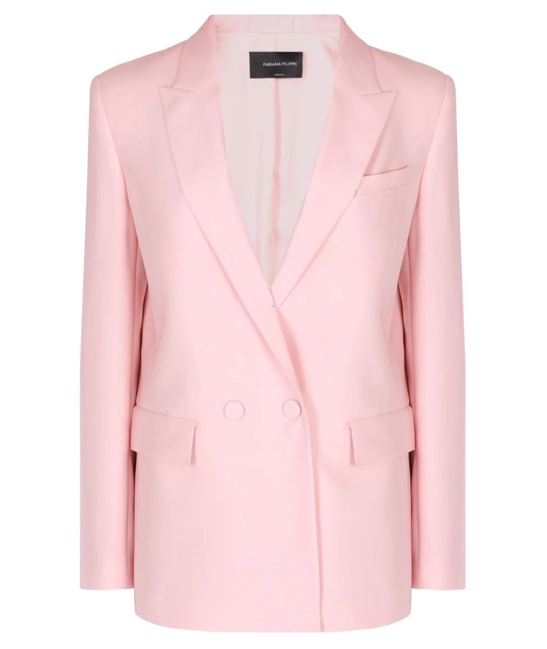 FABIANA FILIPPI Розовый шерстяной жакет/пиджак, фото 1