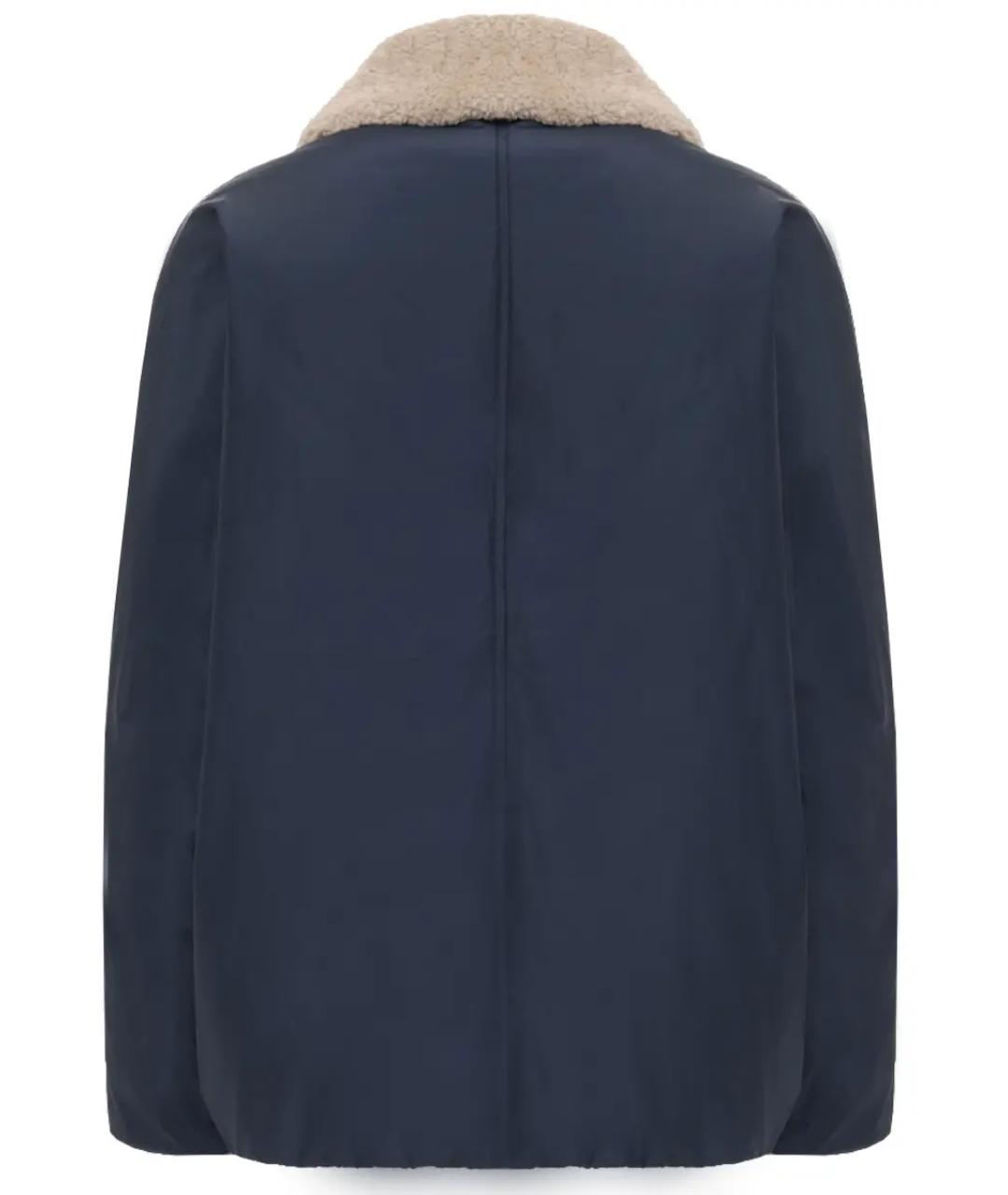 BRUNELLO CUCINELLI Темно-синий полиэстеровый пуховик, фото 2