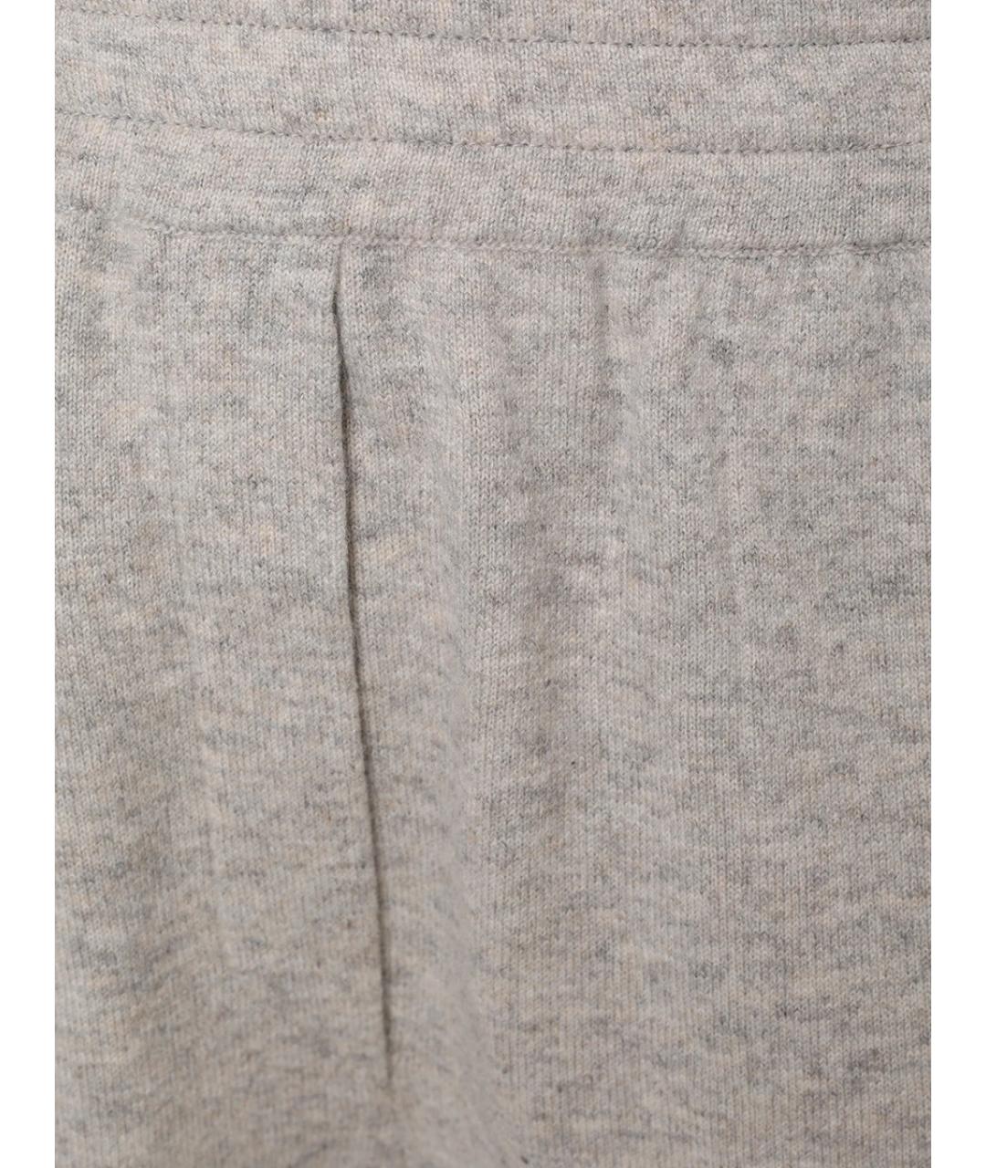 BRUNELLO CUCINELLI Серые кашемировые прямые брюки, фото 3