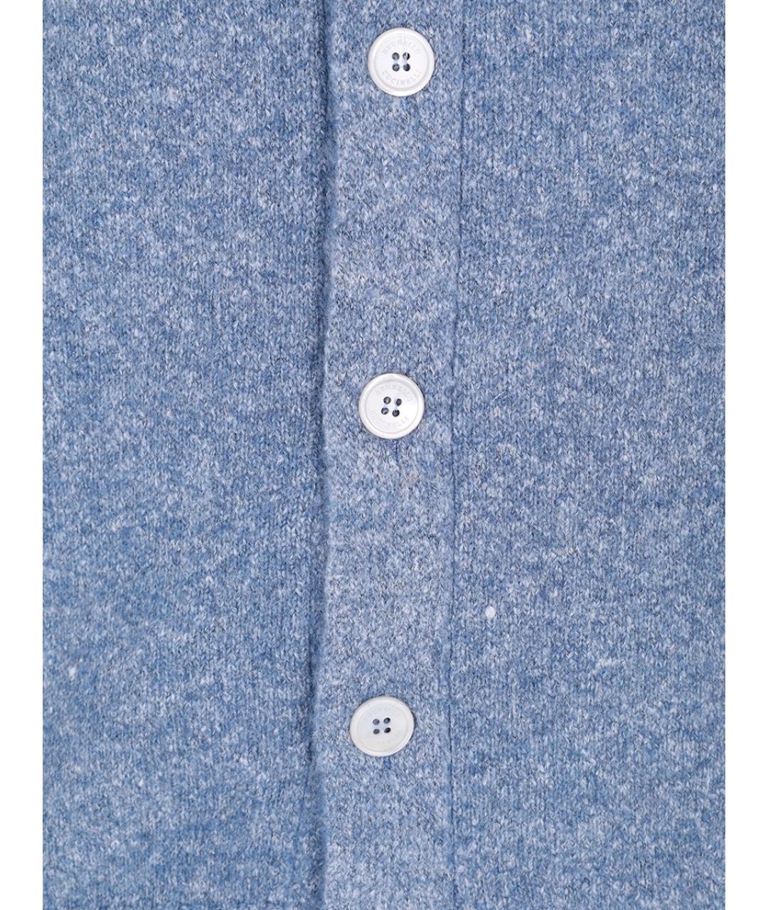 BRUNELLO CUCINELLI Голубой шерстяной кардиган, фото 2