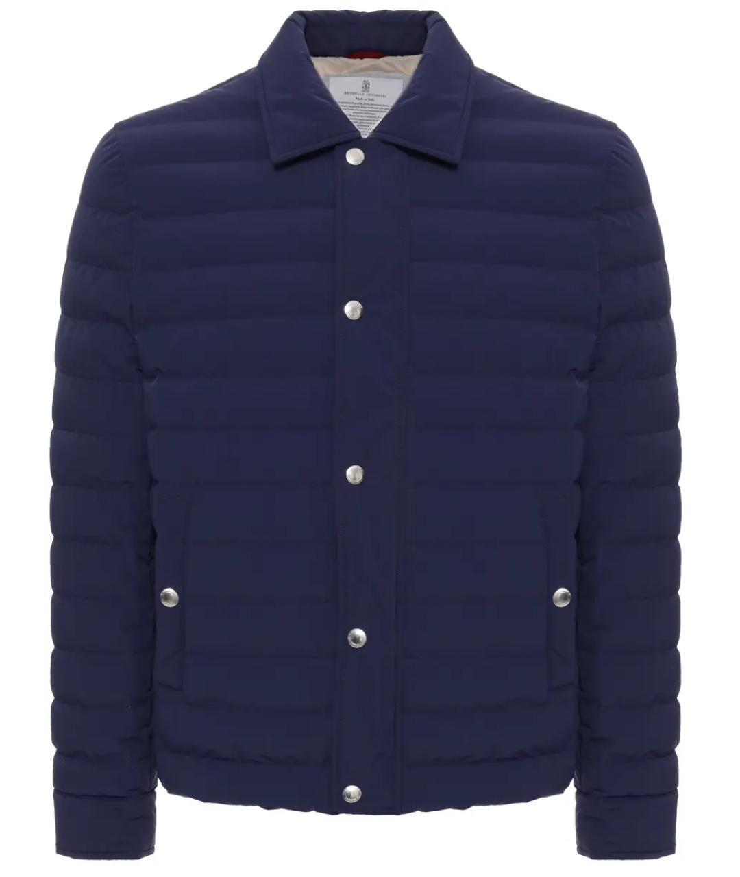 BRUNELLO CUCINELLI Синий полиамидовый пуховик, фото 1