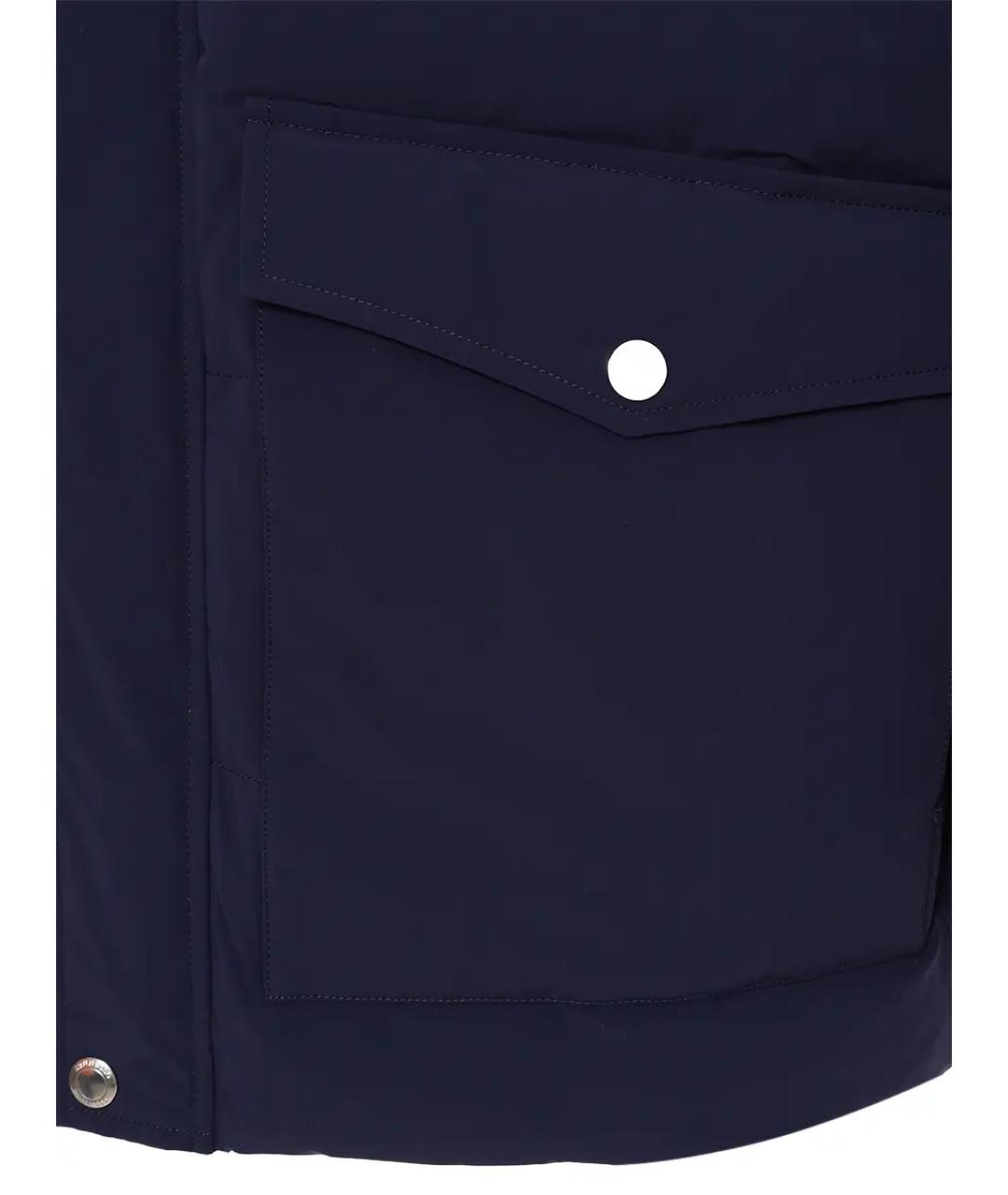 BRUNELLO CUCINELLI Синий полиамидовый пуховик, фото 3