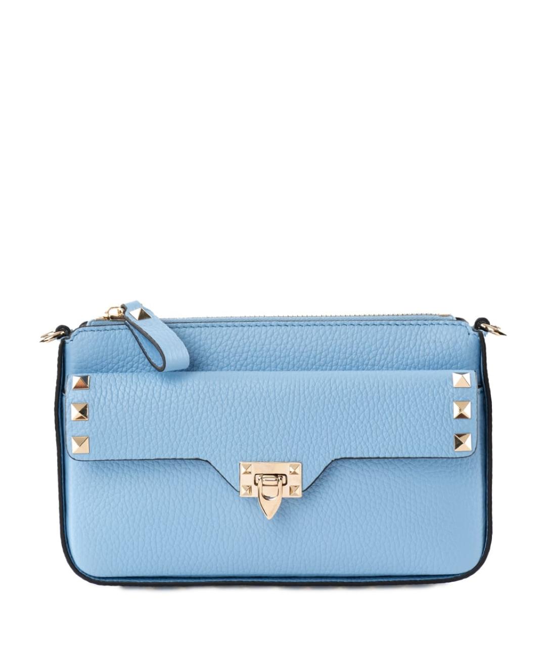 VALENTINO Голубая кожаная сумка через плечо, фото 1