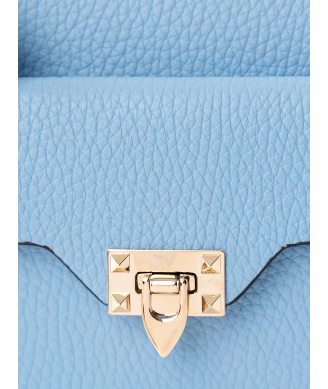 VALENTINO Голубая кожаная сумка через плечо, фото 3