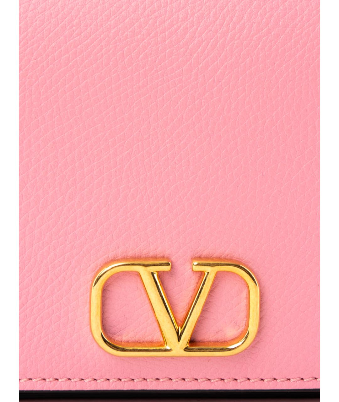 VALENTINO Розовая кожаная сумка через плечо, фото 3