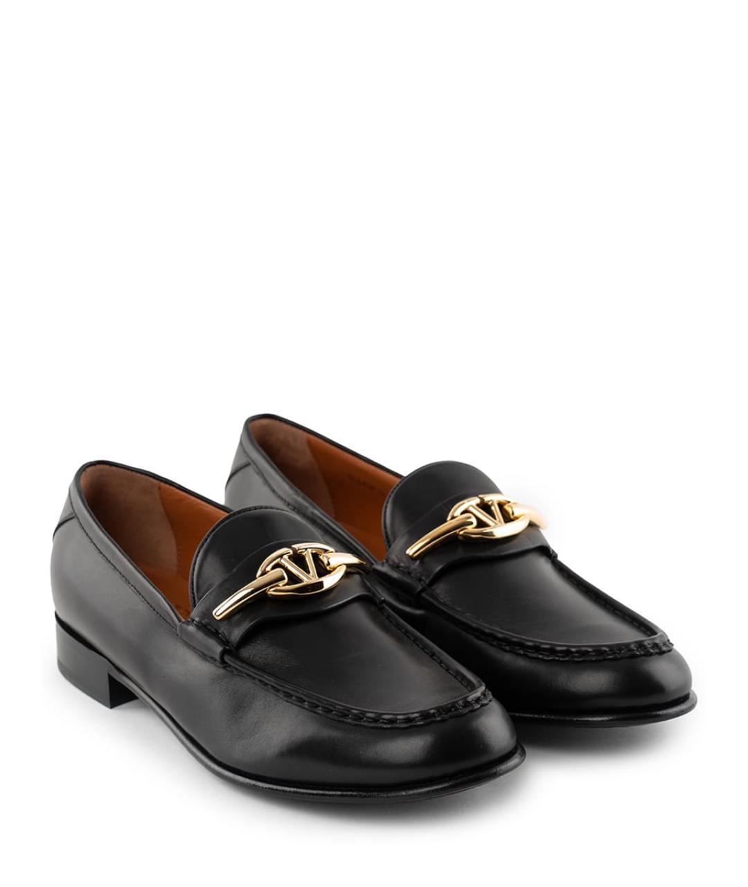 VALENTINO Черные кожаные лоферы, фото 2