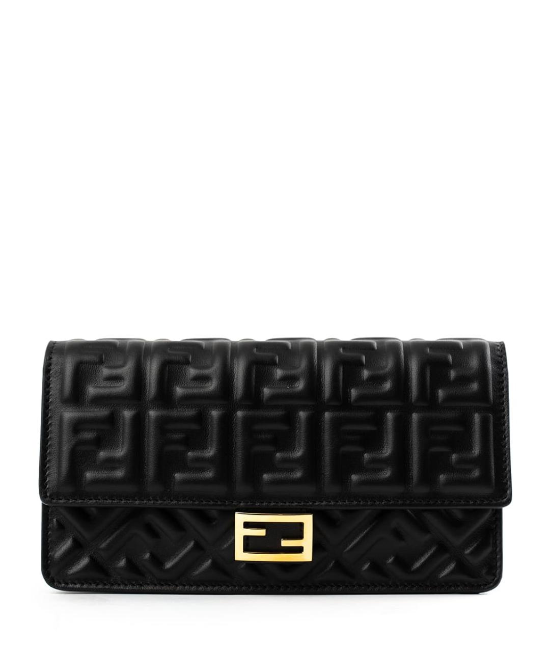 FENDI Черная кожаная сумка через плечо, фото 1