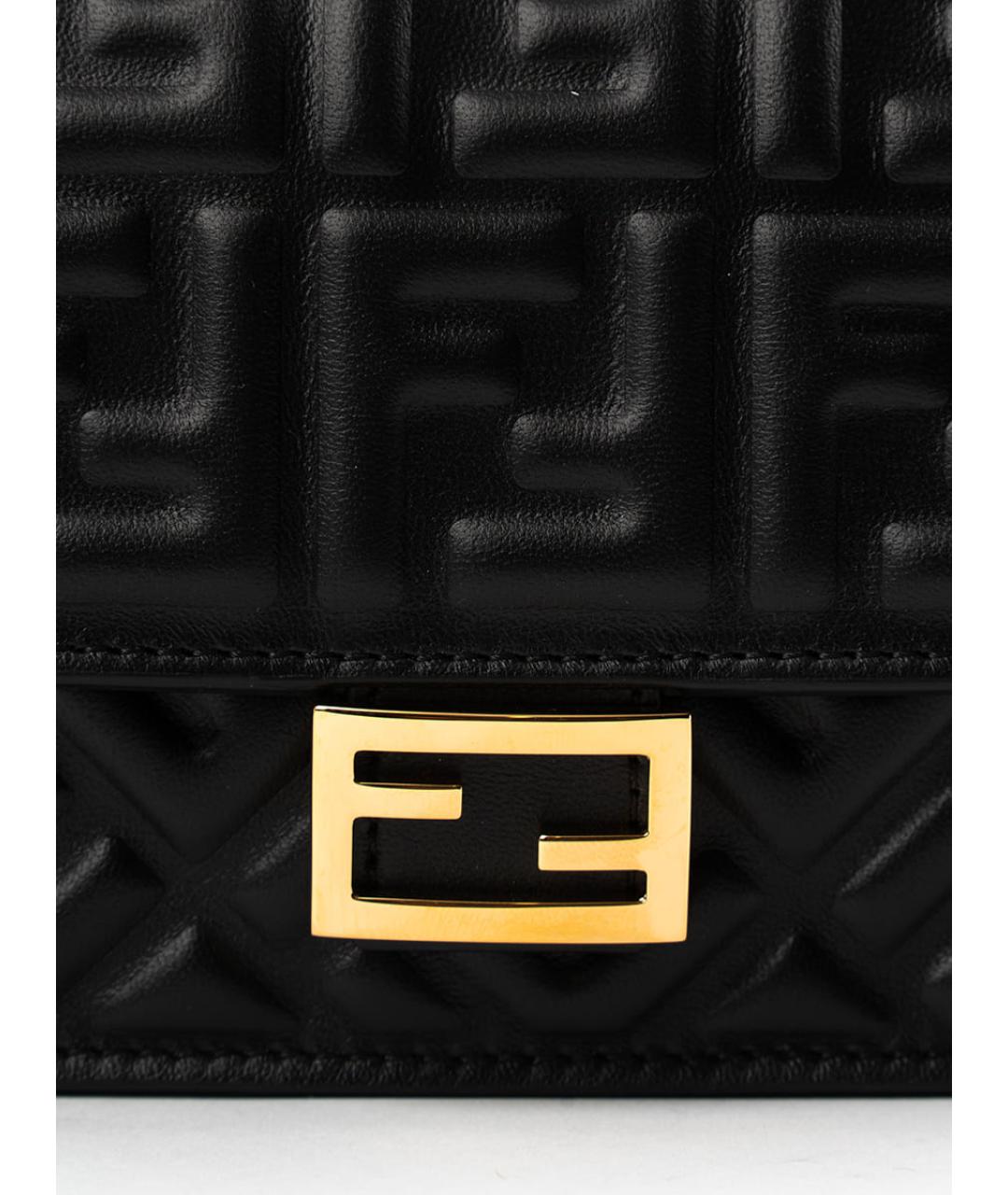 FENDI Черная кожаная сумка через плечо, фото 3