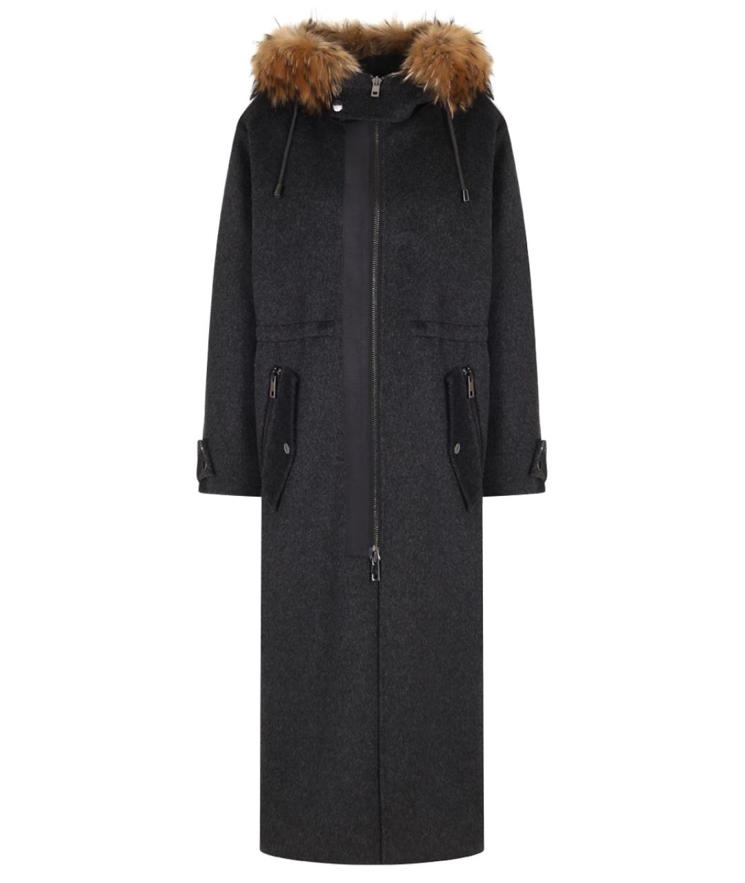 P.A.R.O.S.H. Антрацитовая шерстяная парка, фото 1