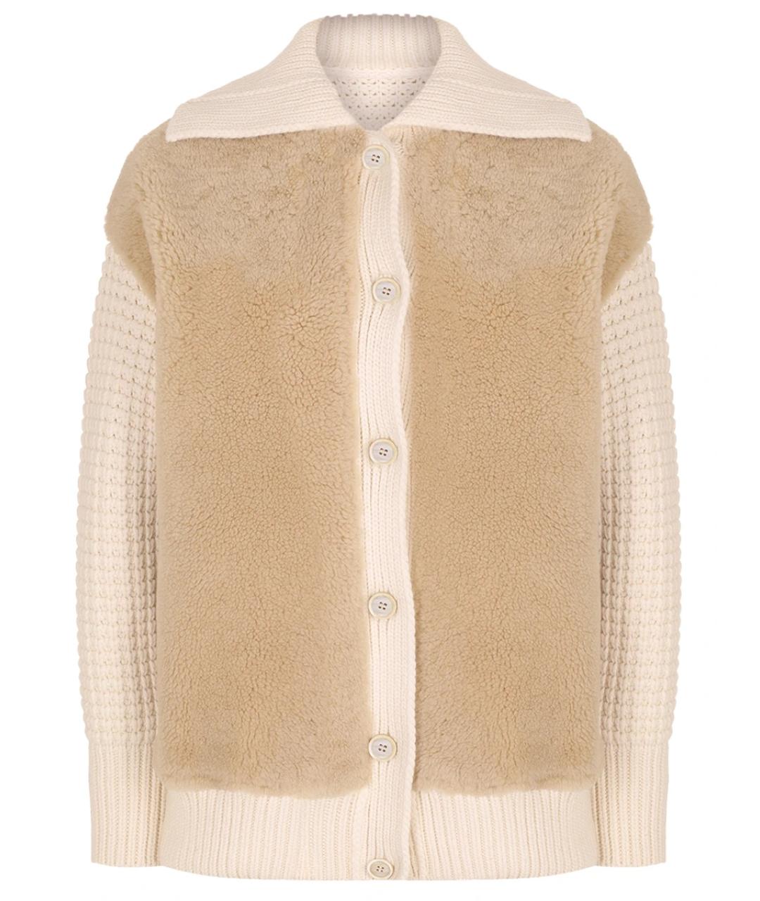 FABIANA FILIPPI Бежевый шерстяной кардиган, фото 1