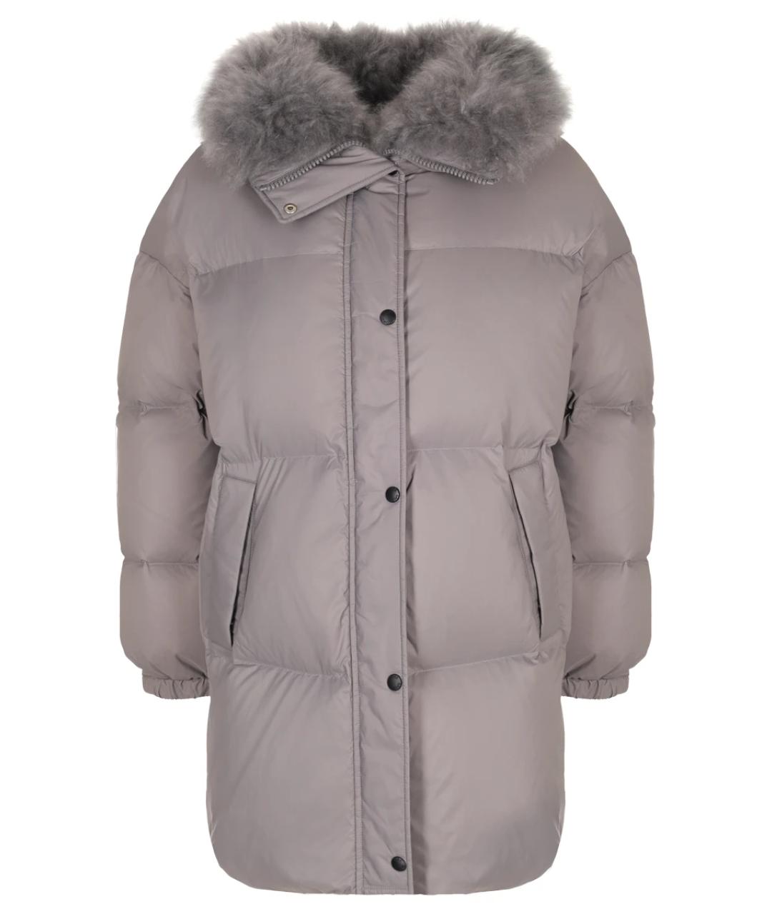 YVES SALOMON Серый полиамидовый пуховик, фото 1