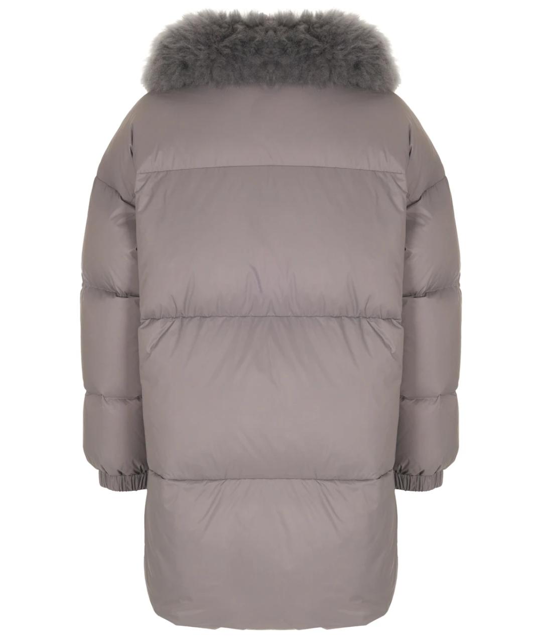 YVES SALOMON Серый полиамидовый пуховик, фото 2