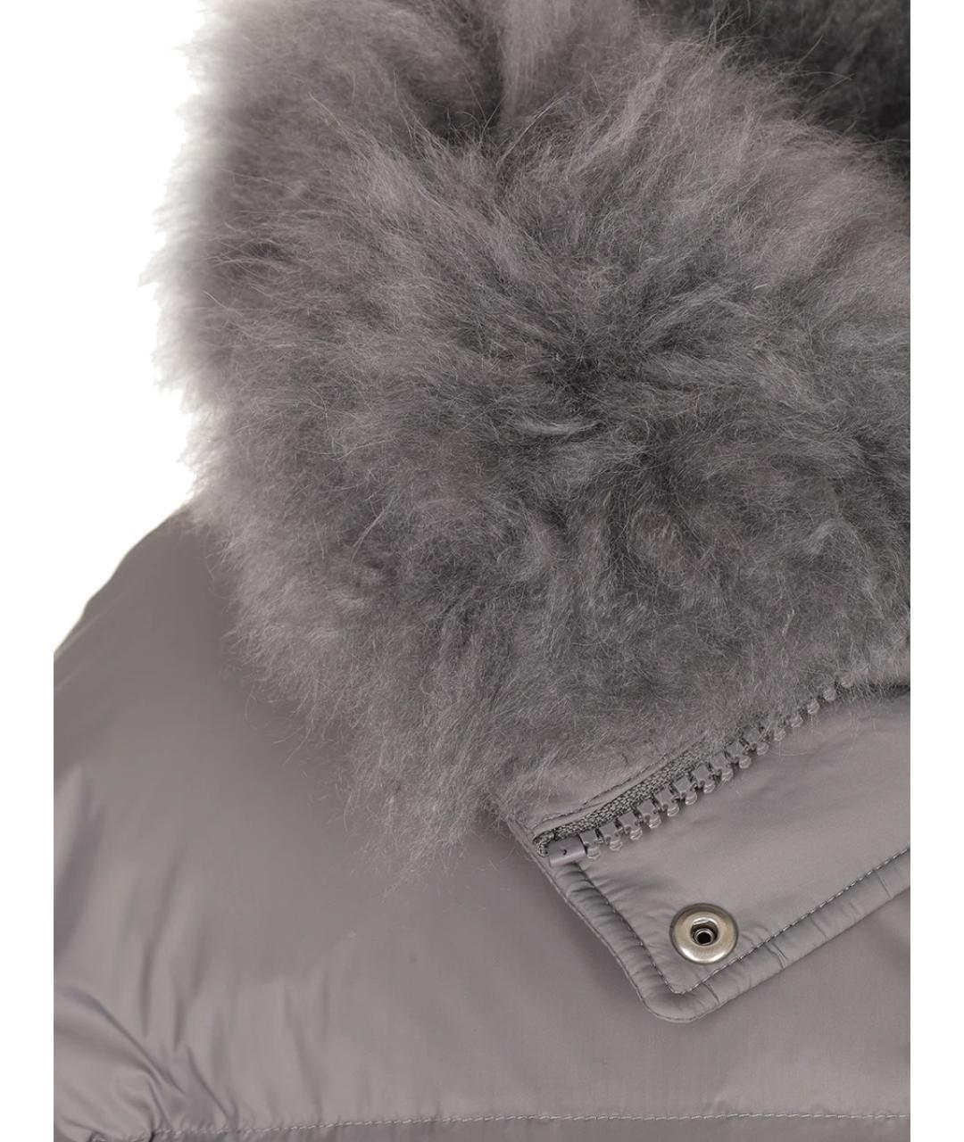 YVES SALOMON Серый полиамидовый пуховик, фото 3