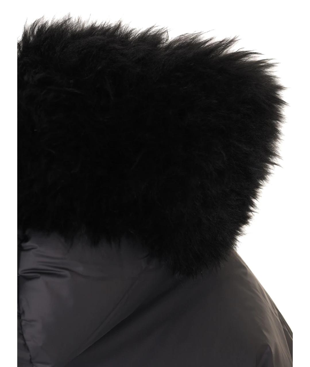 YVES SALOMON Черный полиамидовый пуховик, фото 3