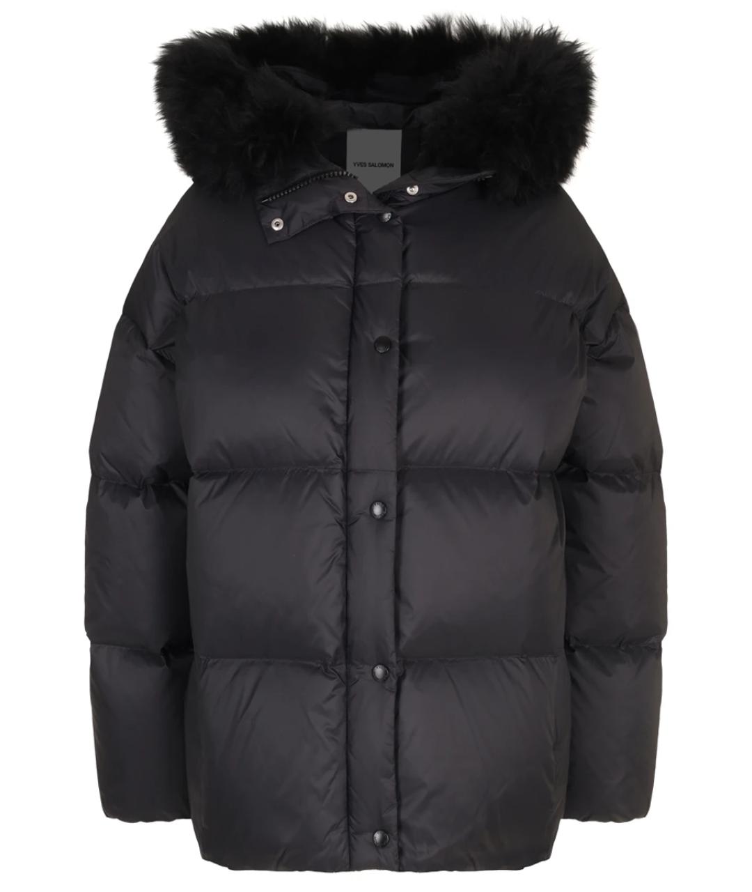 YVES SALOMON Черный полиамидовый пуховик, фото 1