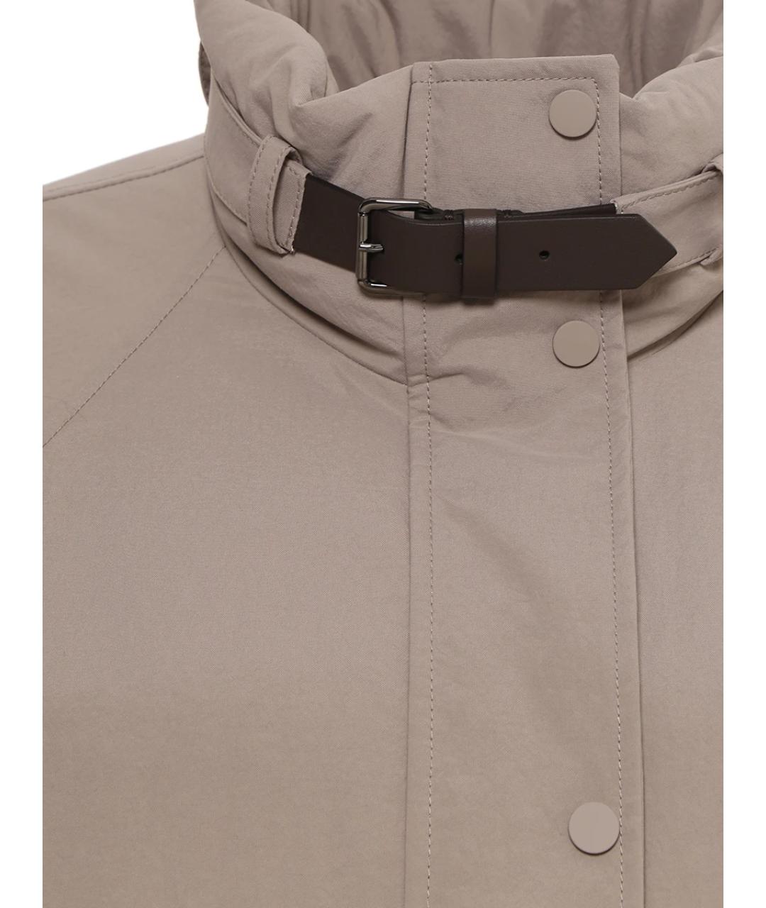 BRUNELLO CUCINELLI Бежевый полиамидовый пуховик, фото 2