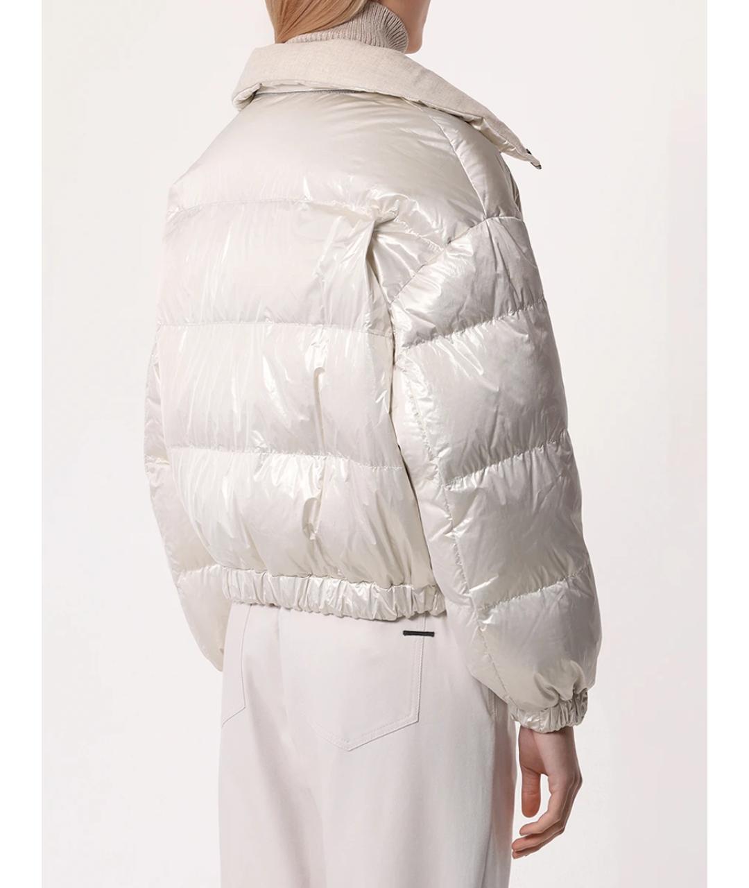 BRUNELLO CUCINELLI Белый полиэстеровый пуховик, фото 4