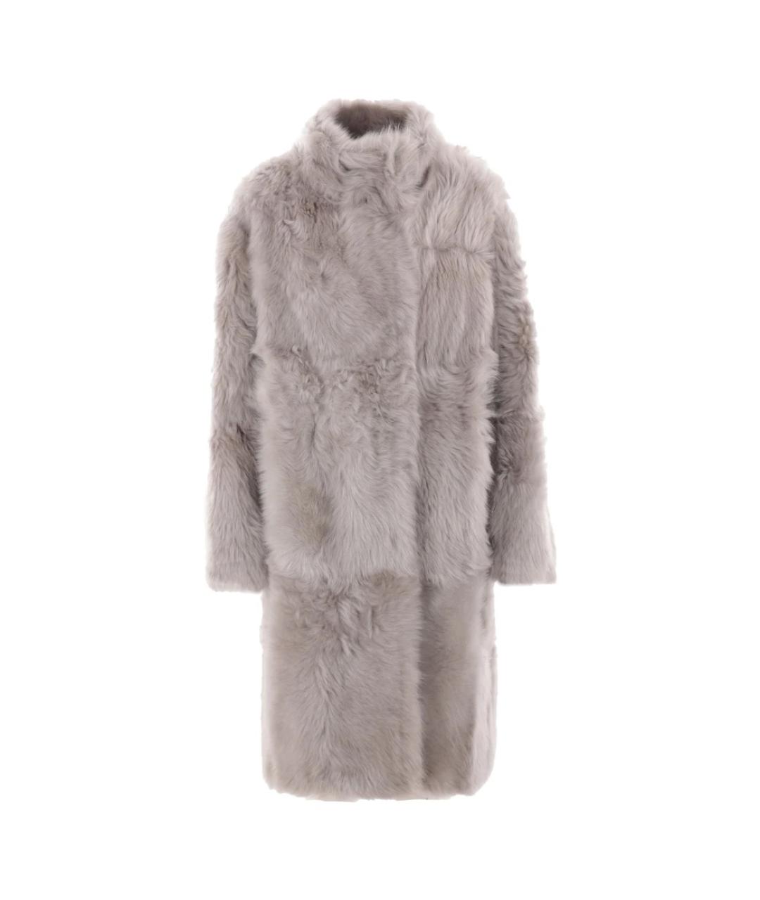 YVES SALOMON Серая меховая дубленка, фото 1