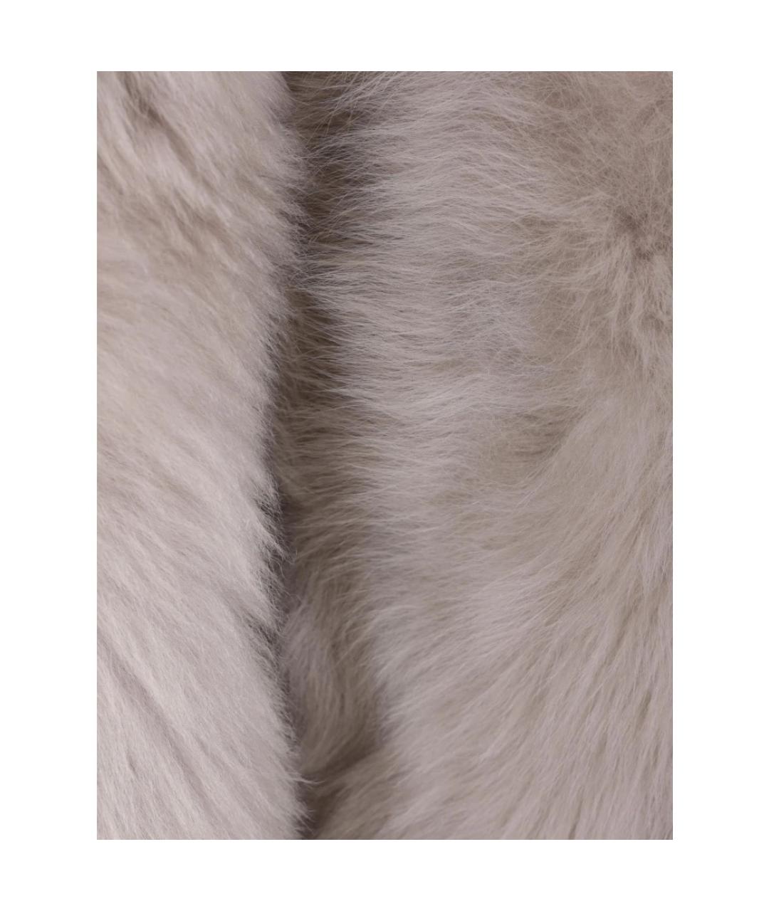 YVES SALOMON Серая меховая дубленка, фото 3