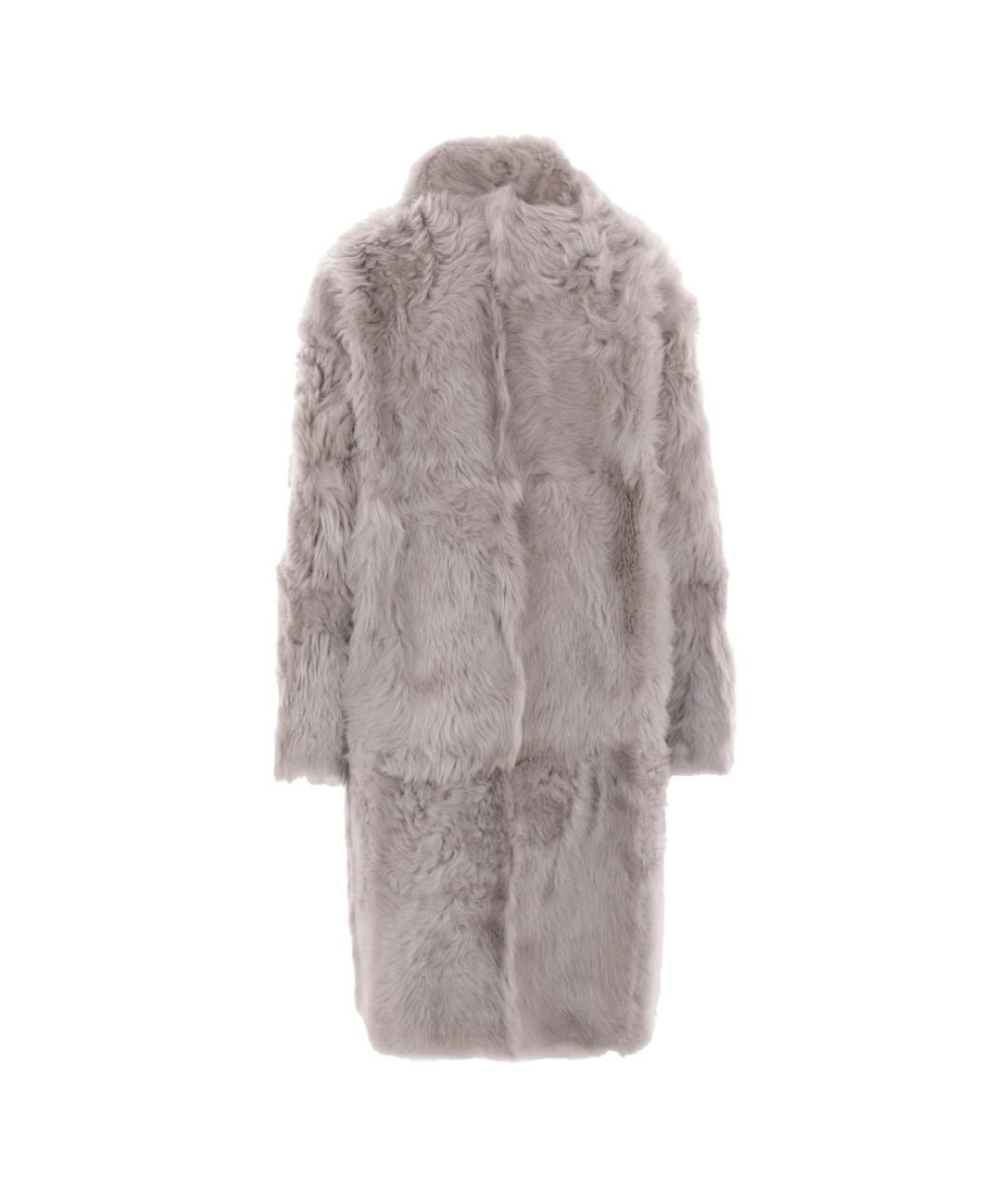 YVES SALOMON Серая меховая дубленка, фото 2