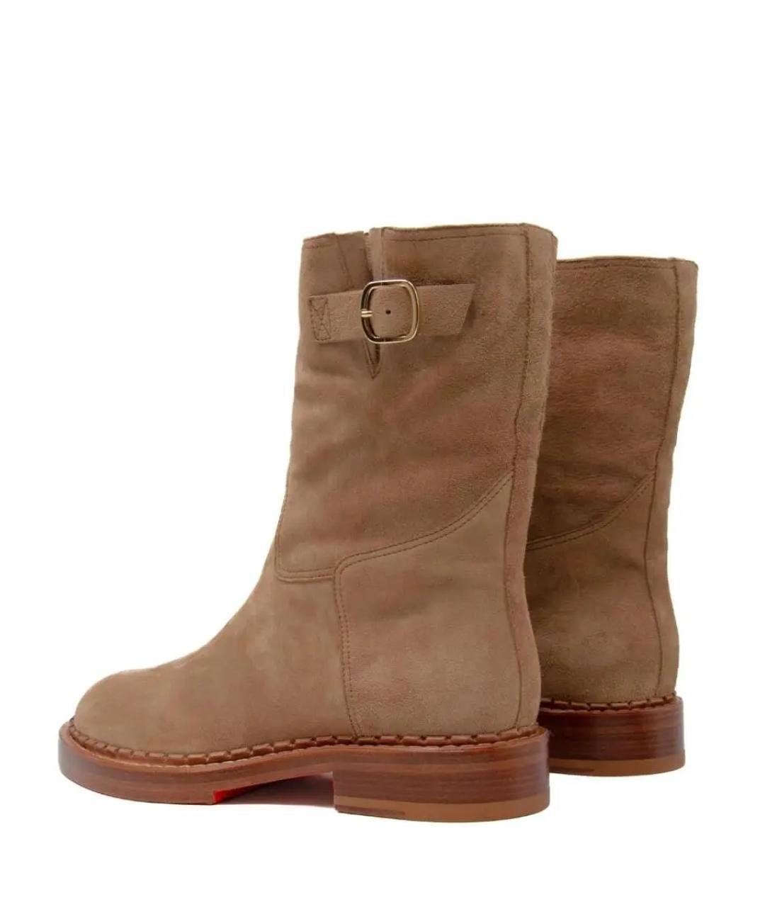 SANTONI Бежевые замшевые ботинки, фото 3