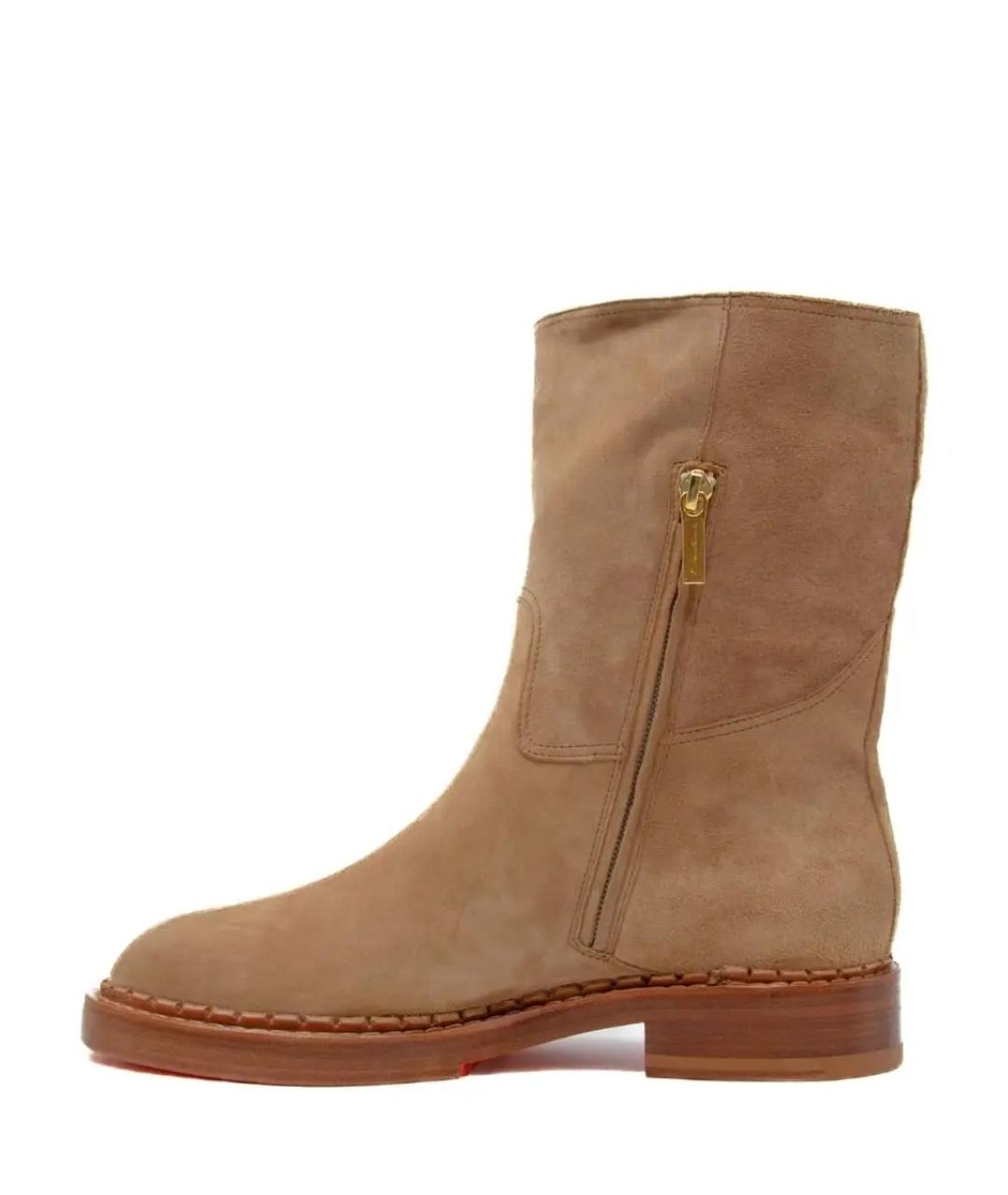 SANTONI Бежевые замшевые ботинки, фото 2