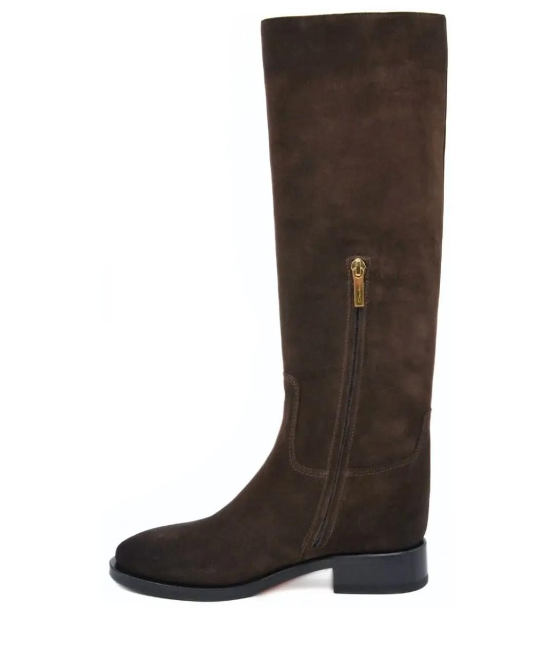 SANTONI Коричневые замшевые сапоги, фото 3