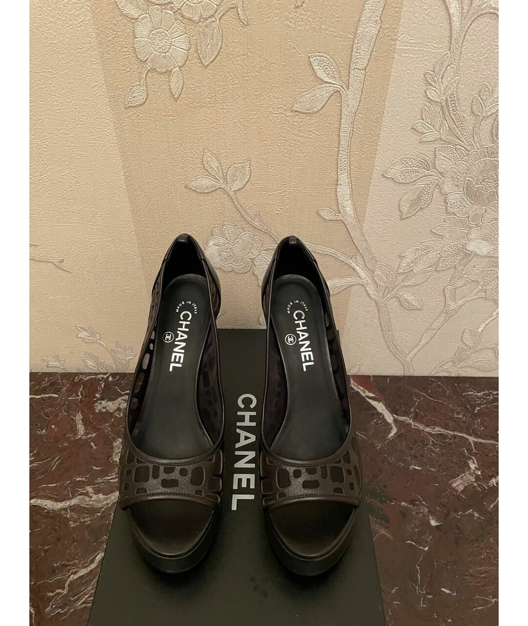 CHANEL Черные текстильные туфли, фото 2
