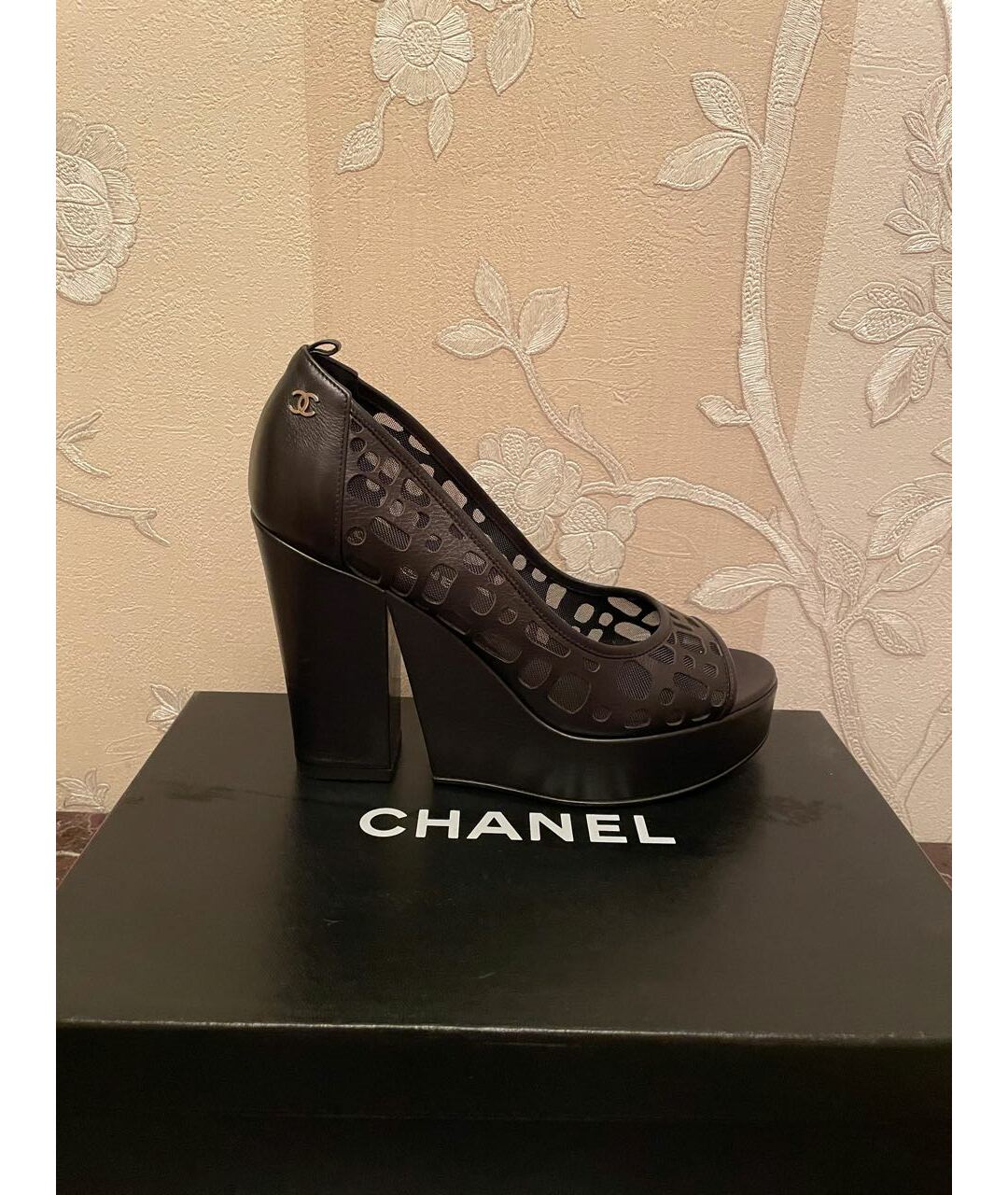 CHANEL Черные текстильные туфли, фото 5