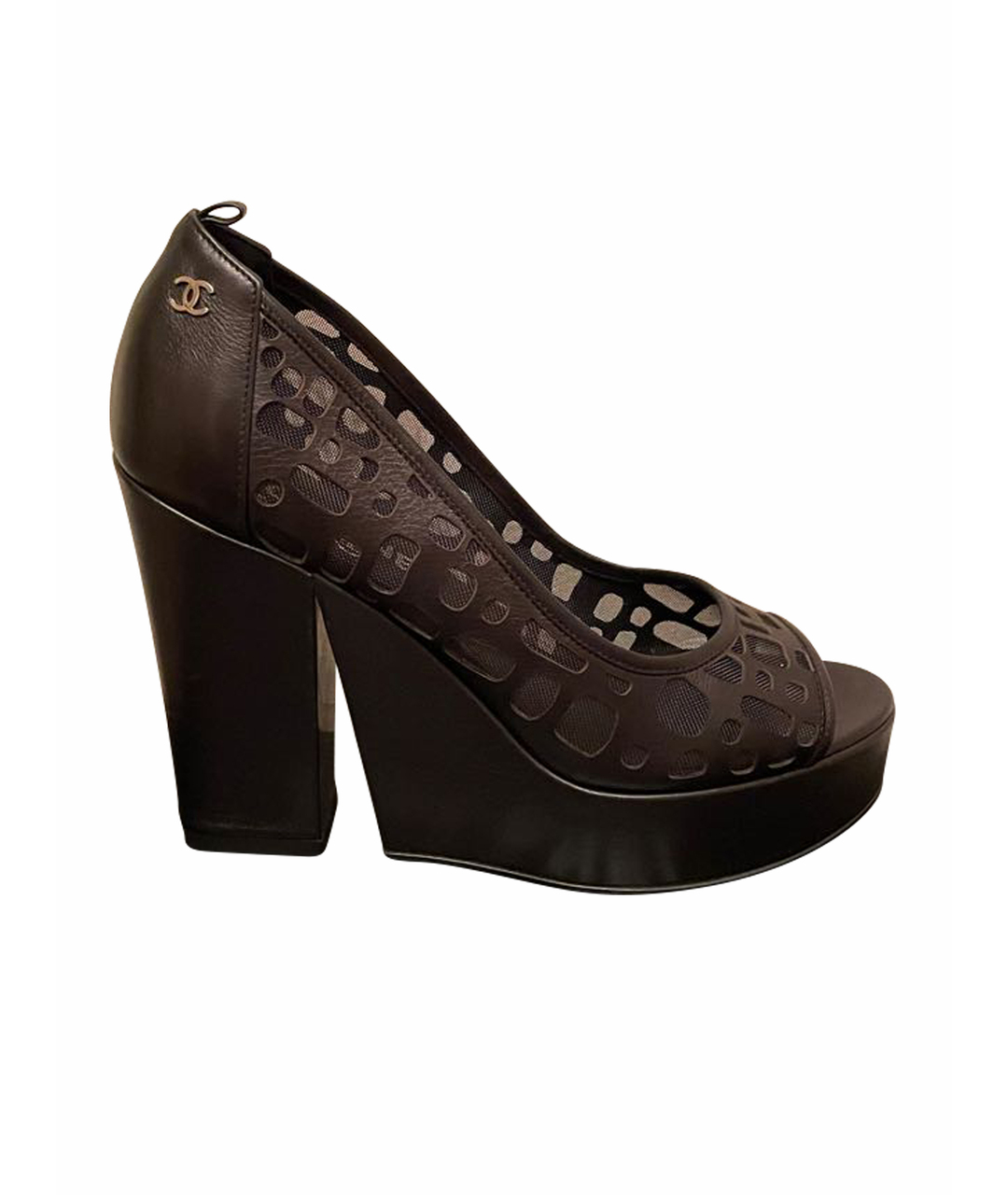 CHANEL Черные текстильные туфли, фото 1