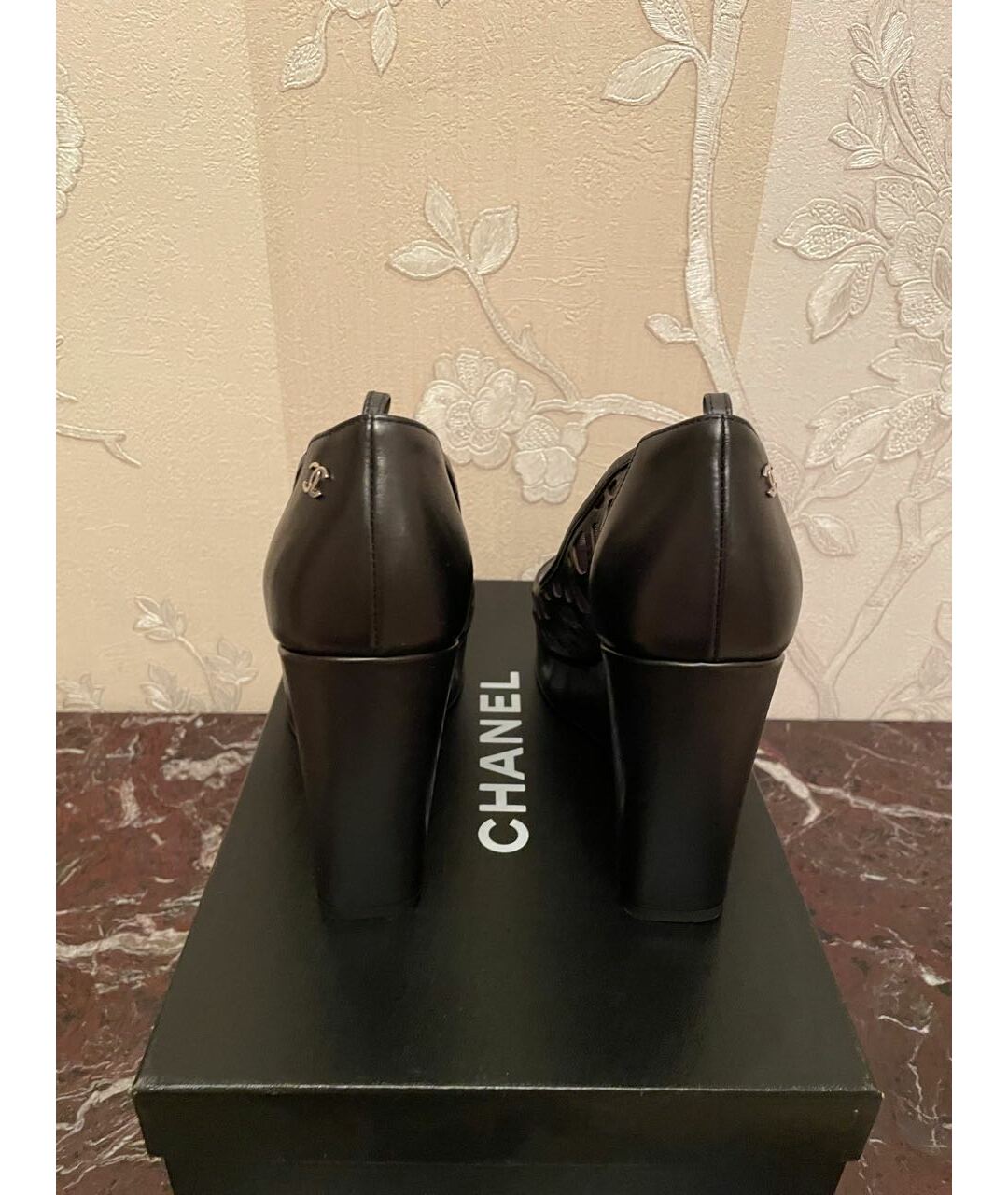 CHANEL Черные текстильные туфли, фото 3
