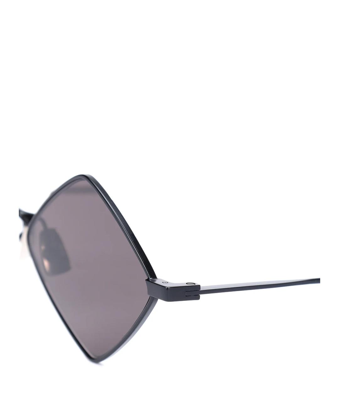 SAINT LAURENT Черные металлические солнцезащитные очки, фото 3