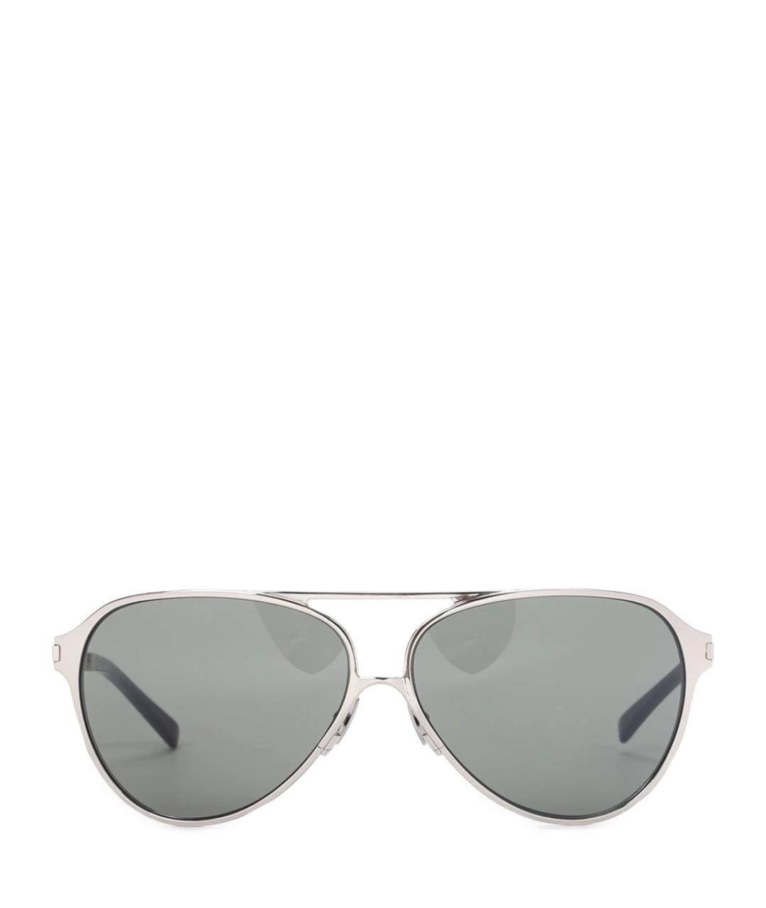 SAINT LAURENT Серебряные металлические солнцезащитные очки, фото 1