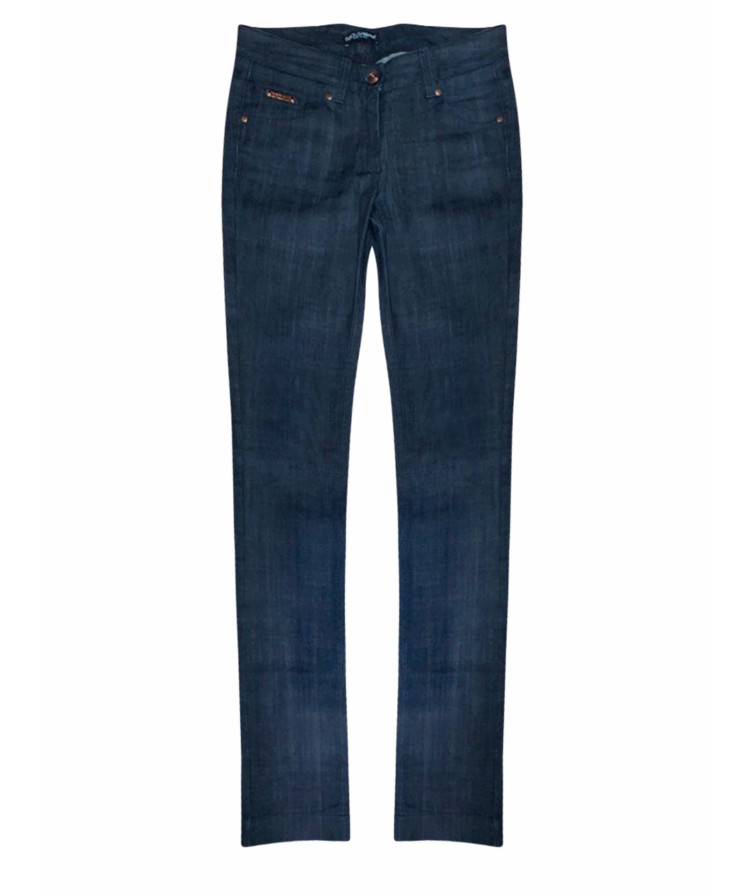 DOLCE&GABBANA Синие хлопко-полиэстеровые прямые джинсы, фото 1