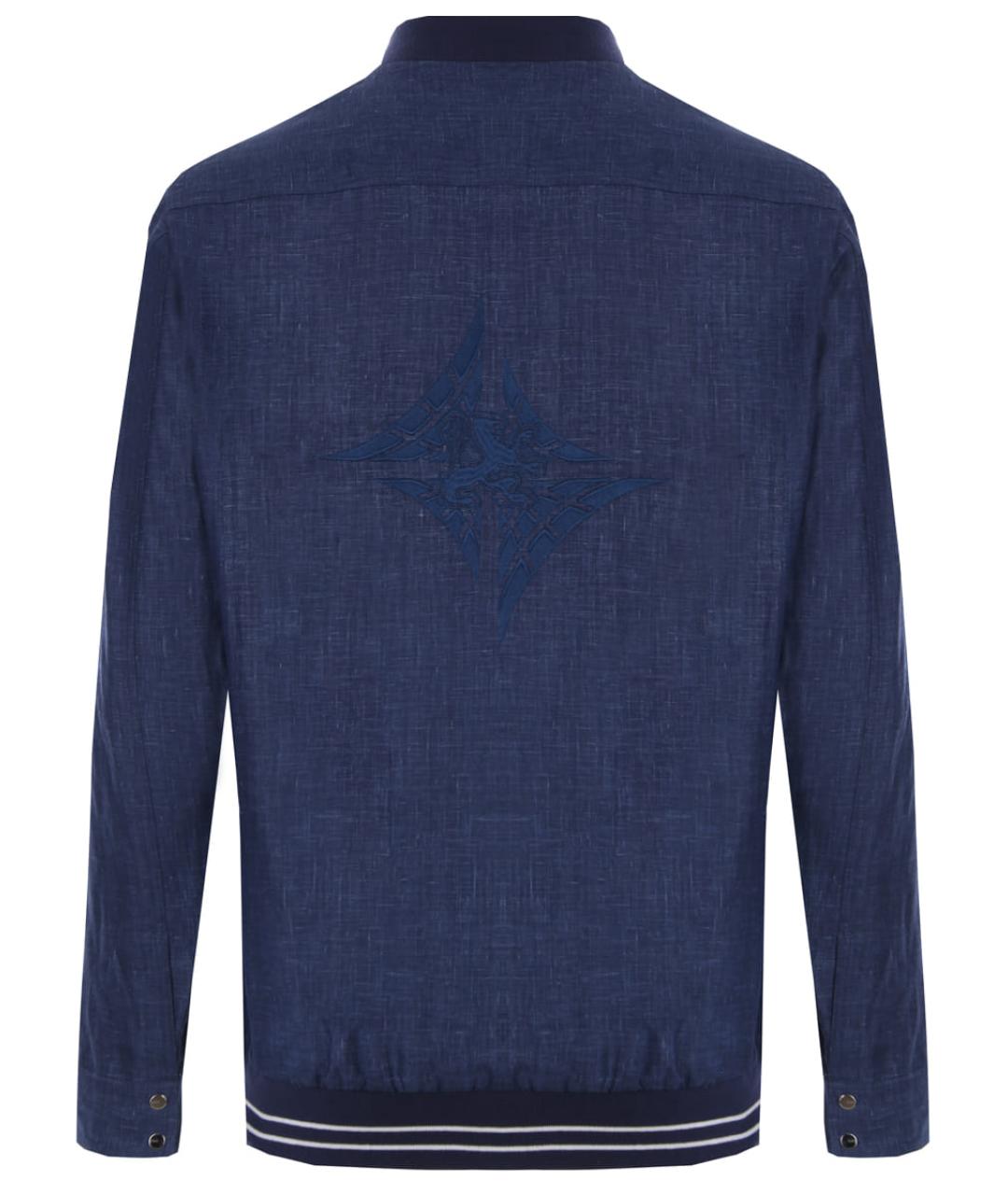 ZILLI Темно-синяя льняная спортивная куртка, фото 2