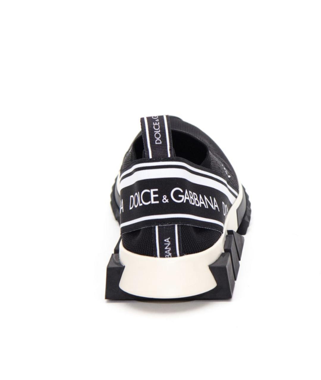 DOLCE&GABBANA Черные текстильные низкие кроссовки / кеды, фото 3