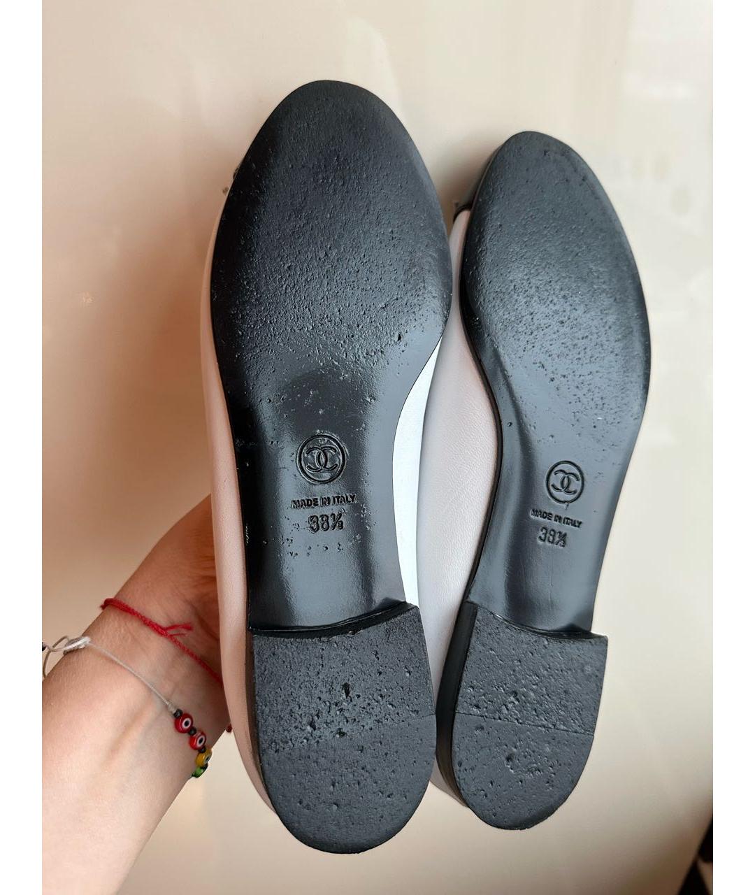 CHANEL Белые кожаные балетки, фото 8