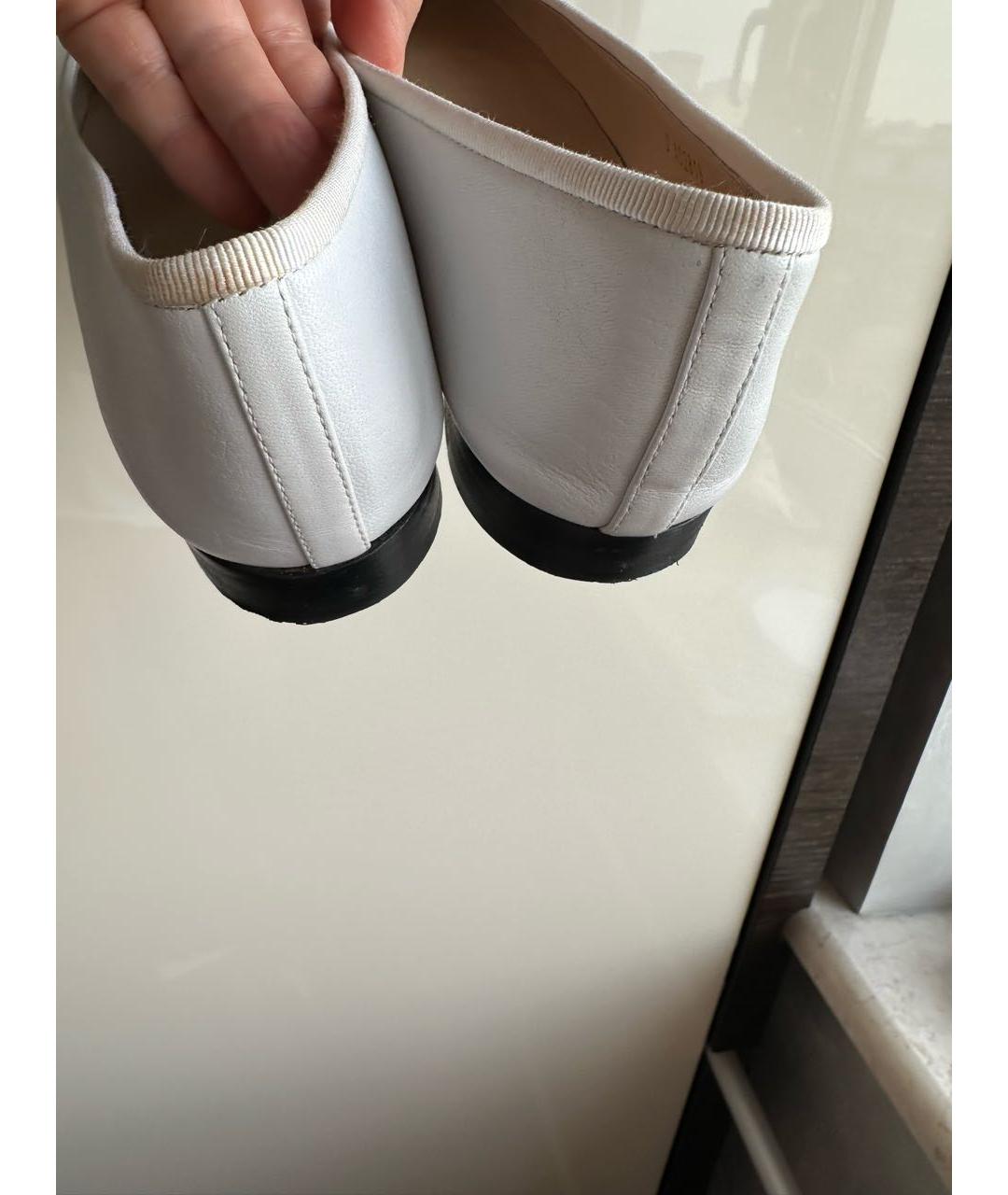 CHANEL Белые кожаные балетки, фото 7