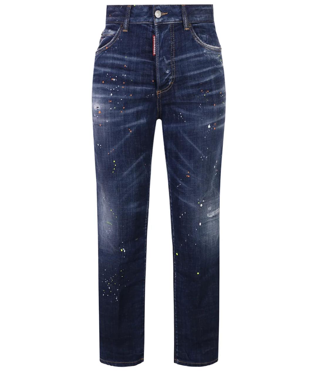 DSQUARED2 Синие хлопковые прямые джинсы, фото 1