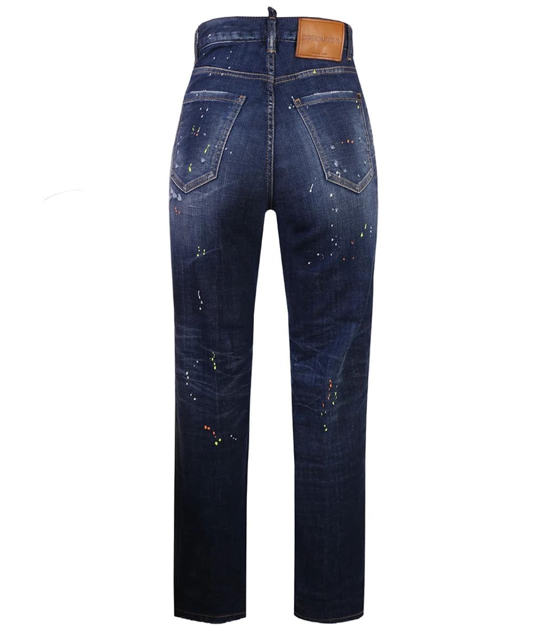 DSQUARED2 Синие хлопковые прямые джинсы, фото 2