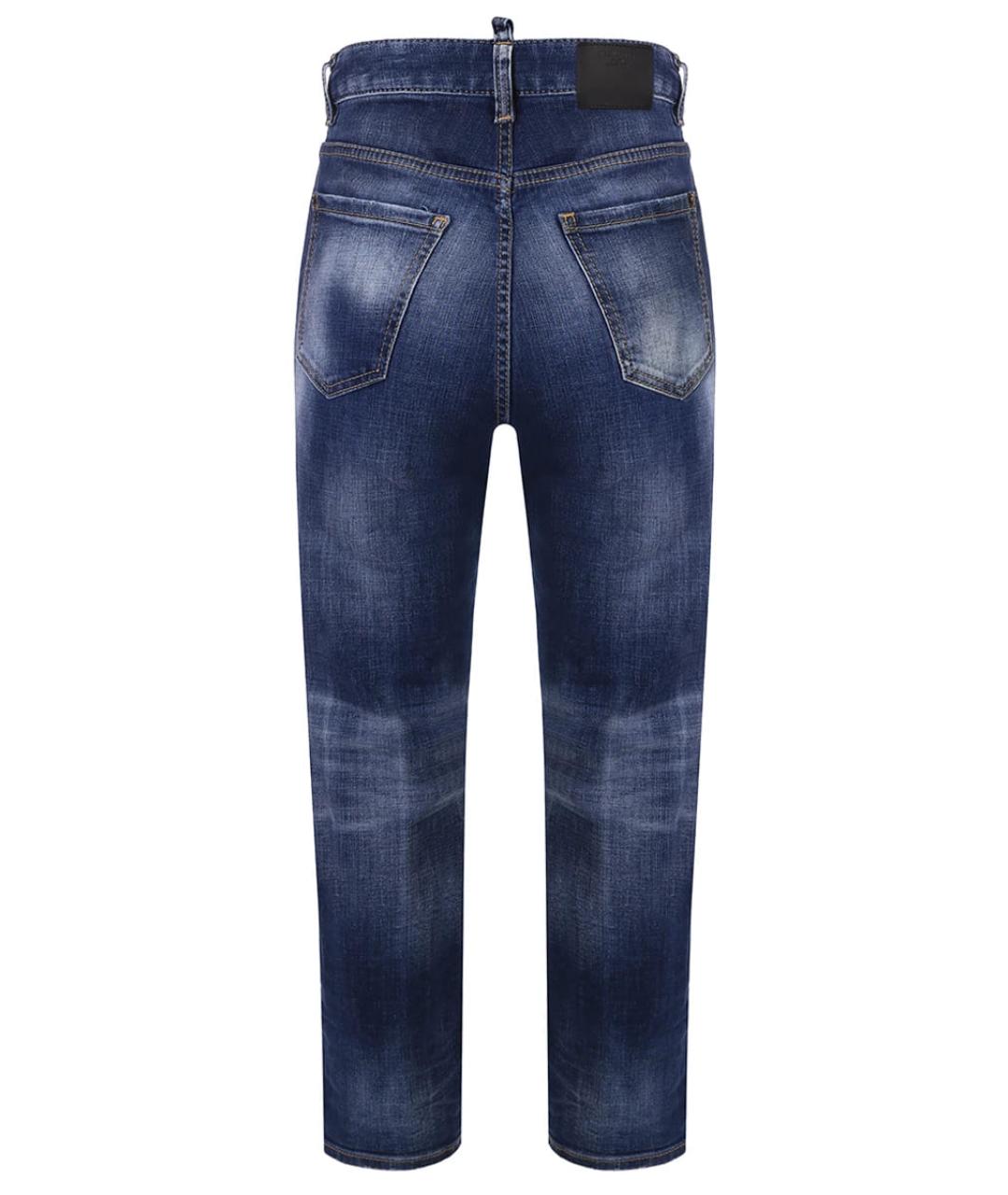 DSQUARED2 Голубые хлопковые прямые джинсы, фото 2