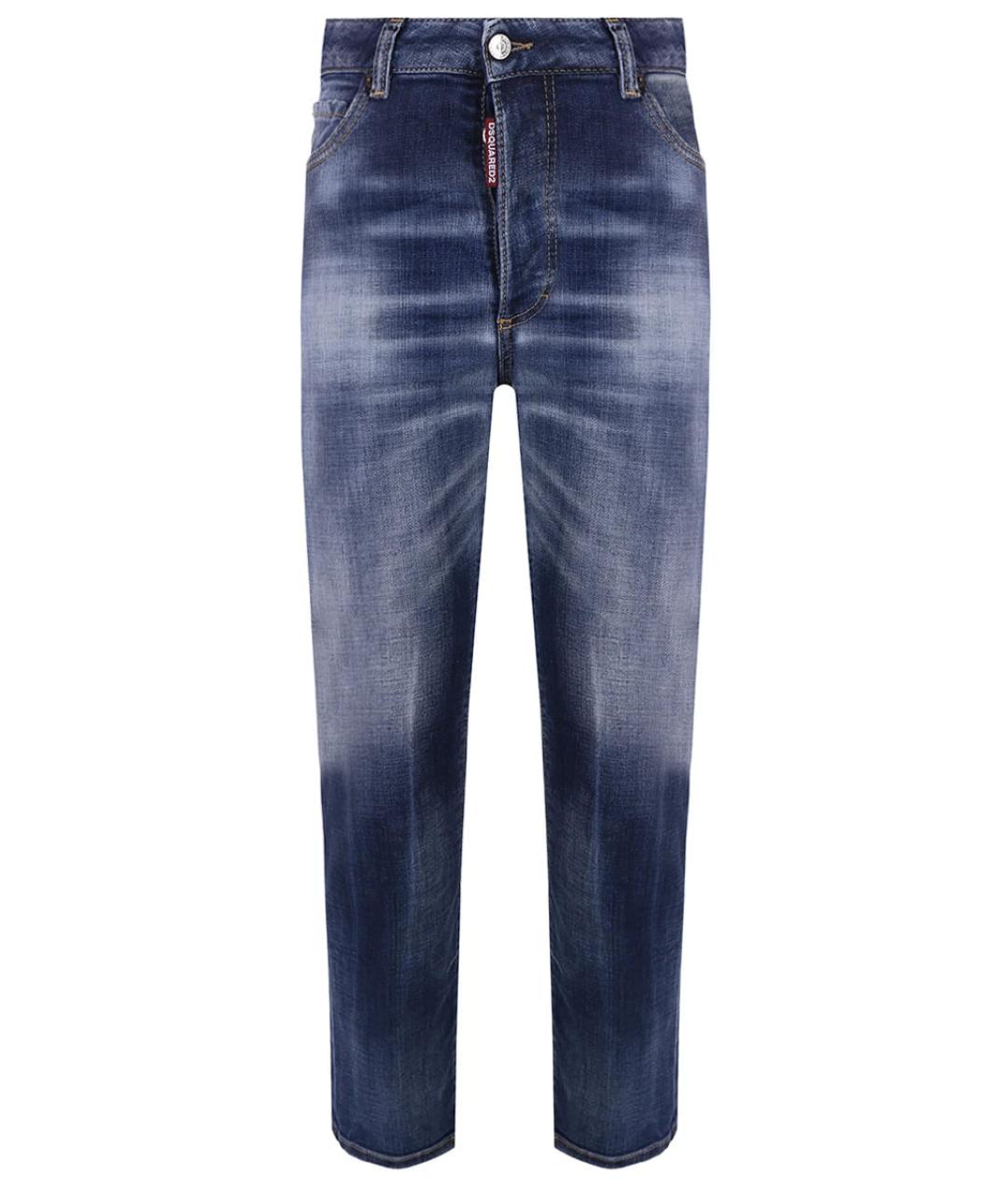 DSQUARED2 Голубые хлопковые прямые джинсы, фото 1