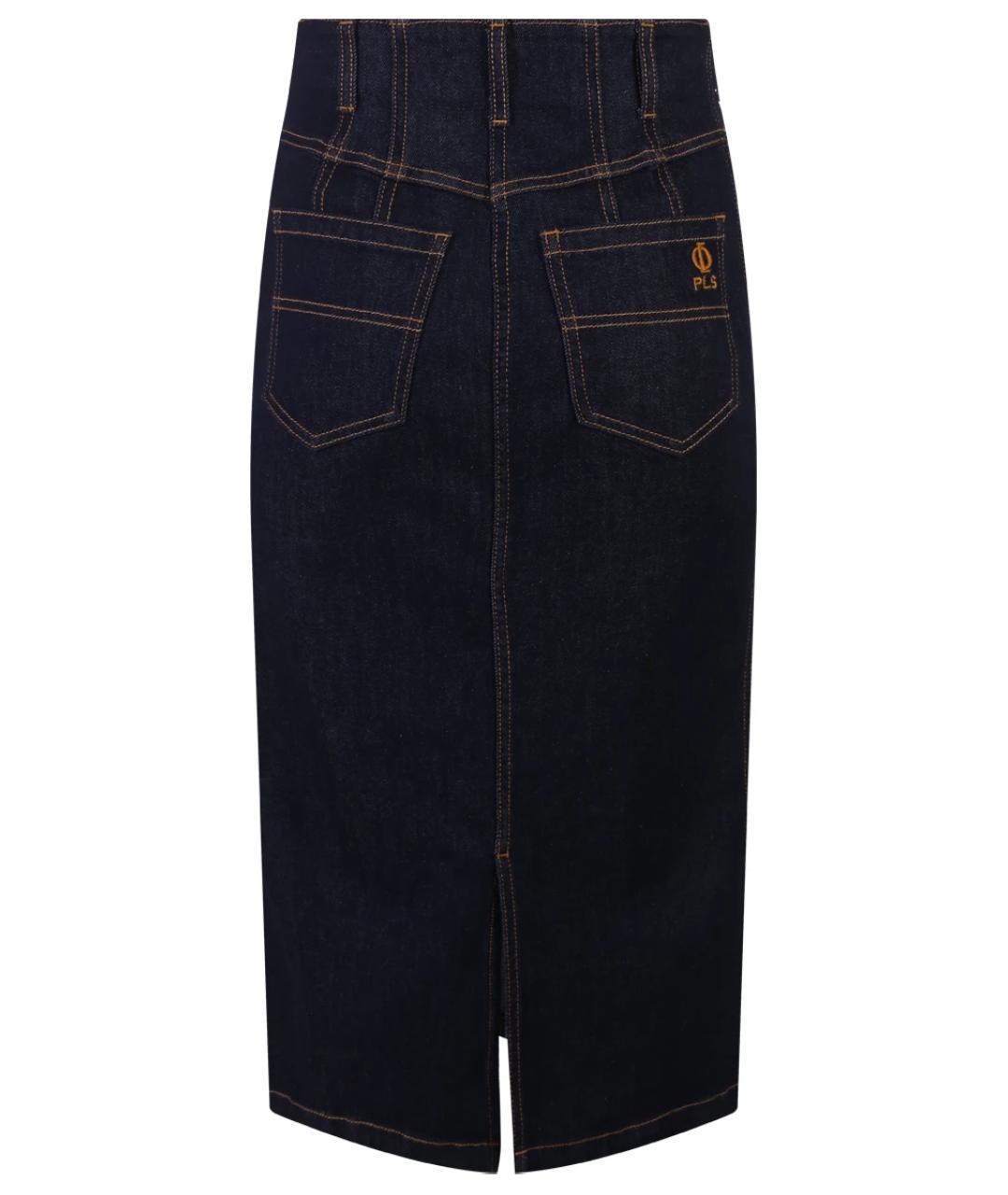 PHILOSOPHY DI LORENZO SERAFINI Синяя хлопковая юбка миди, фото 2