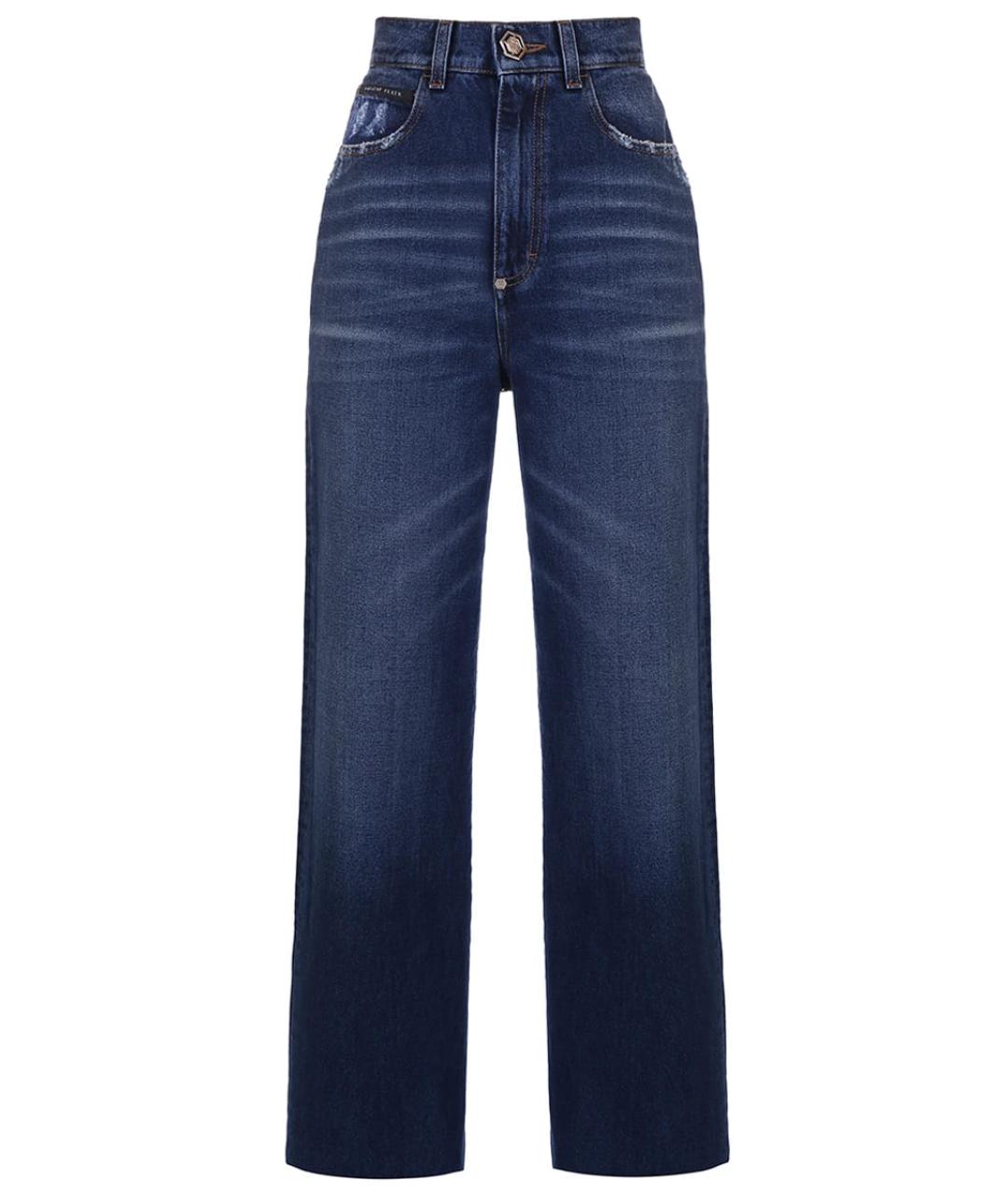 PHILIPP PLEIN Синие прямые джинсы, фото 1