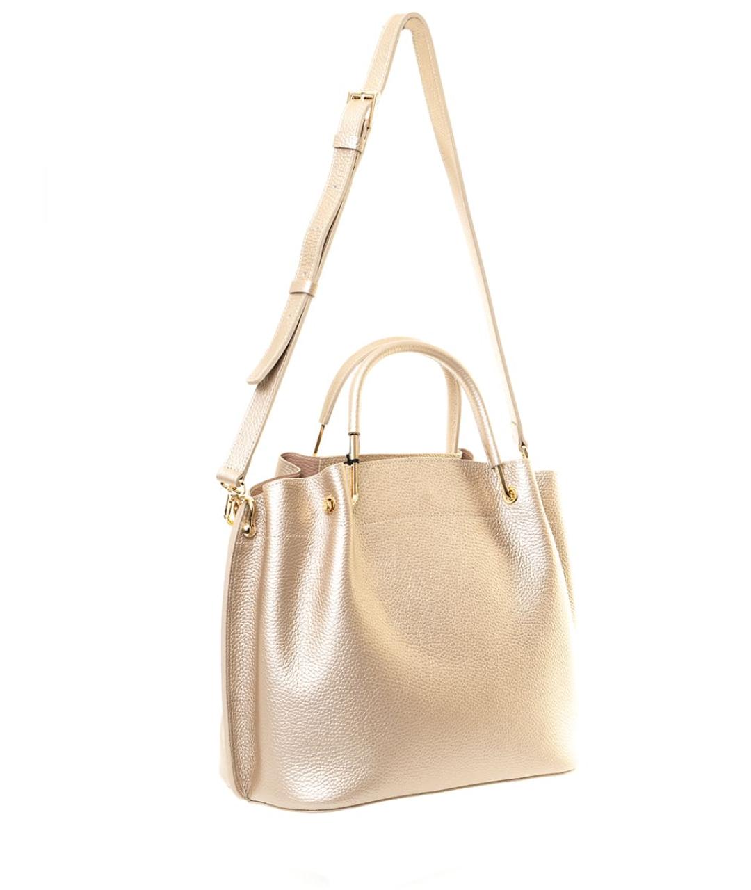 LANCASTER Золотая кожаная сумка тоут, фото 2