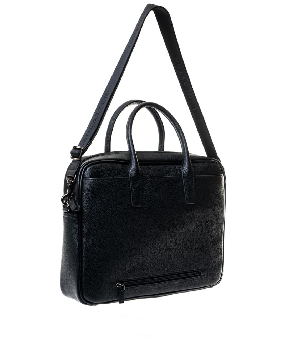 LANCASTER Черный кожаный портфель, фото 2