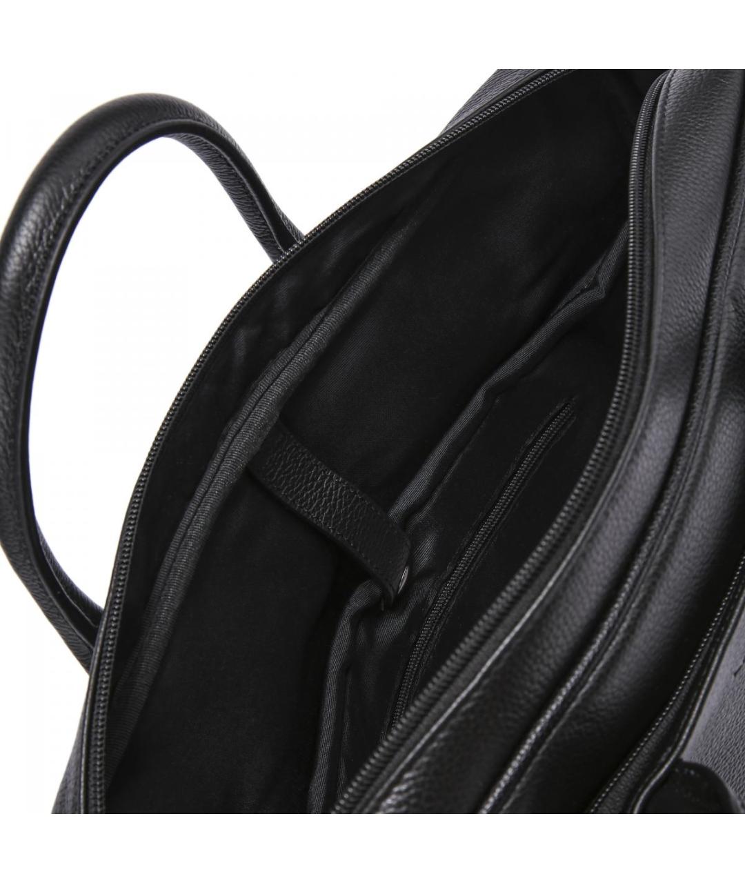 LANCASTER Черный кожаный портфель, фото 3